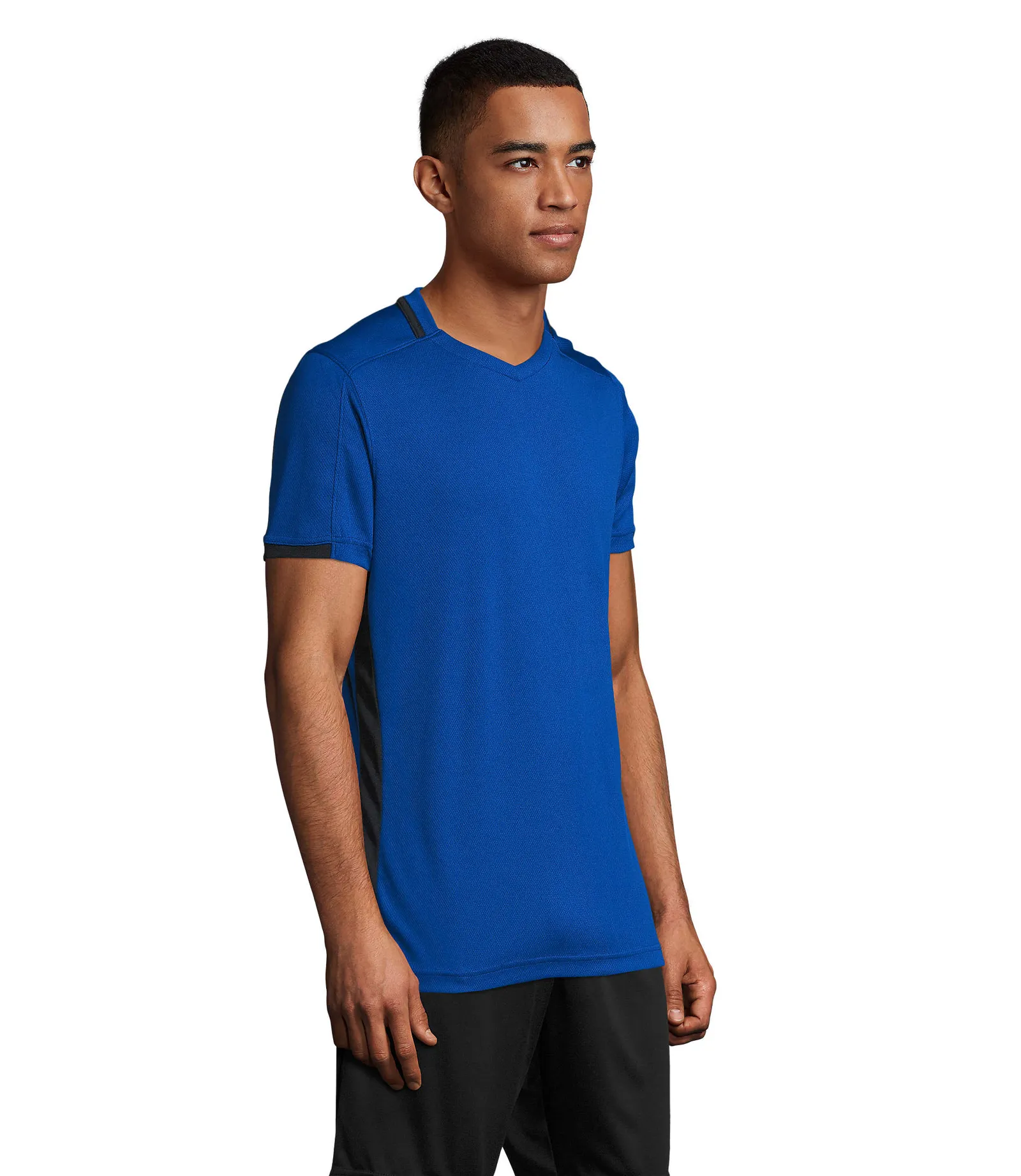 T-shirt tecnica SOL'S Classico, Royal blue/french navy, su modello, lato