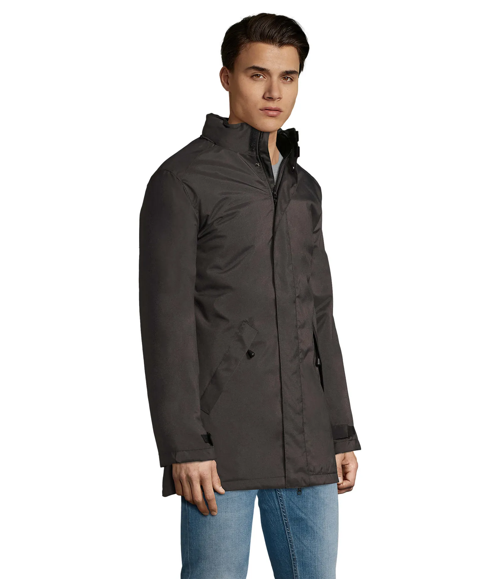 Parka SOL'S Robyn, Charcoal grey, su modello, lato