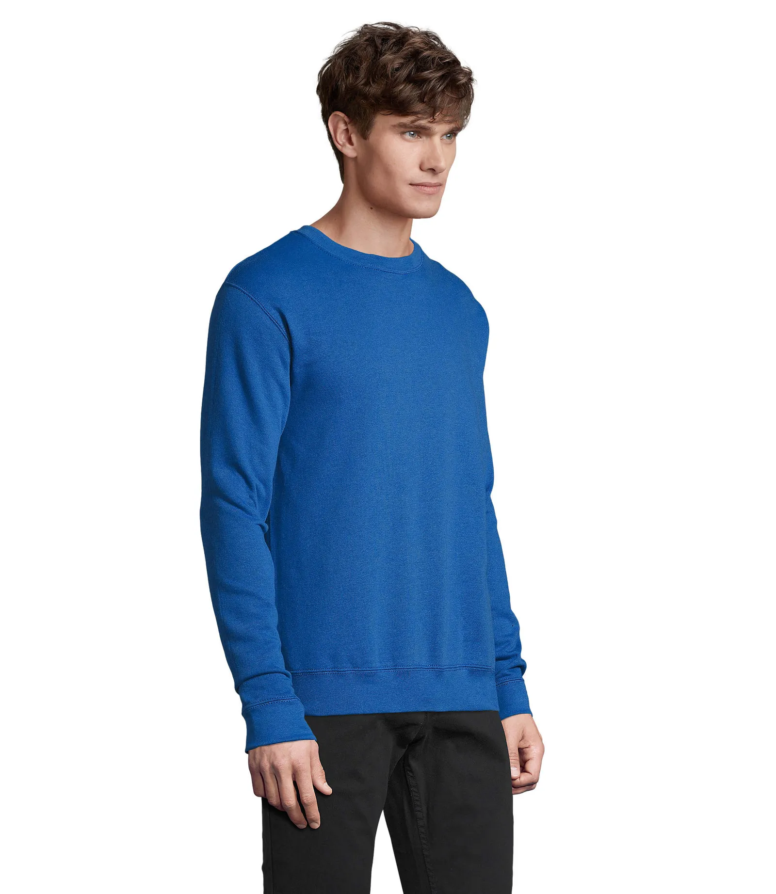 Felpa girocollo SOL'S Supreme, Royal blue, su modello, retro