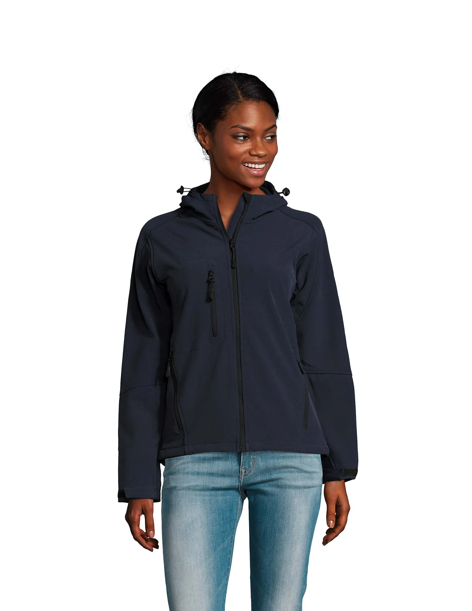 Softshell SOL'S Replay Women, French navy, su modello, fronte