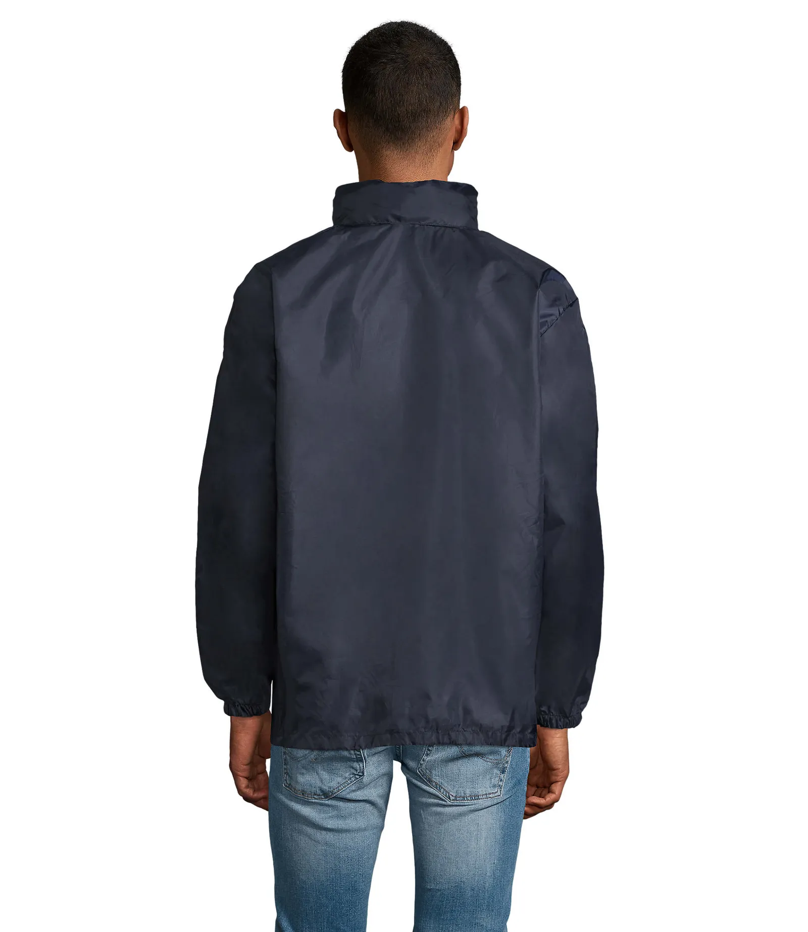 Giacca antivento SOL'S Shift, French navy, su modello, retro