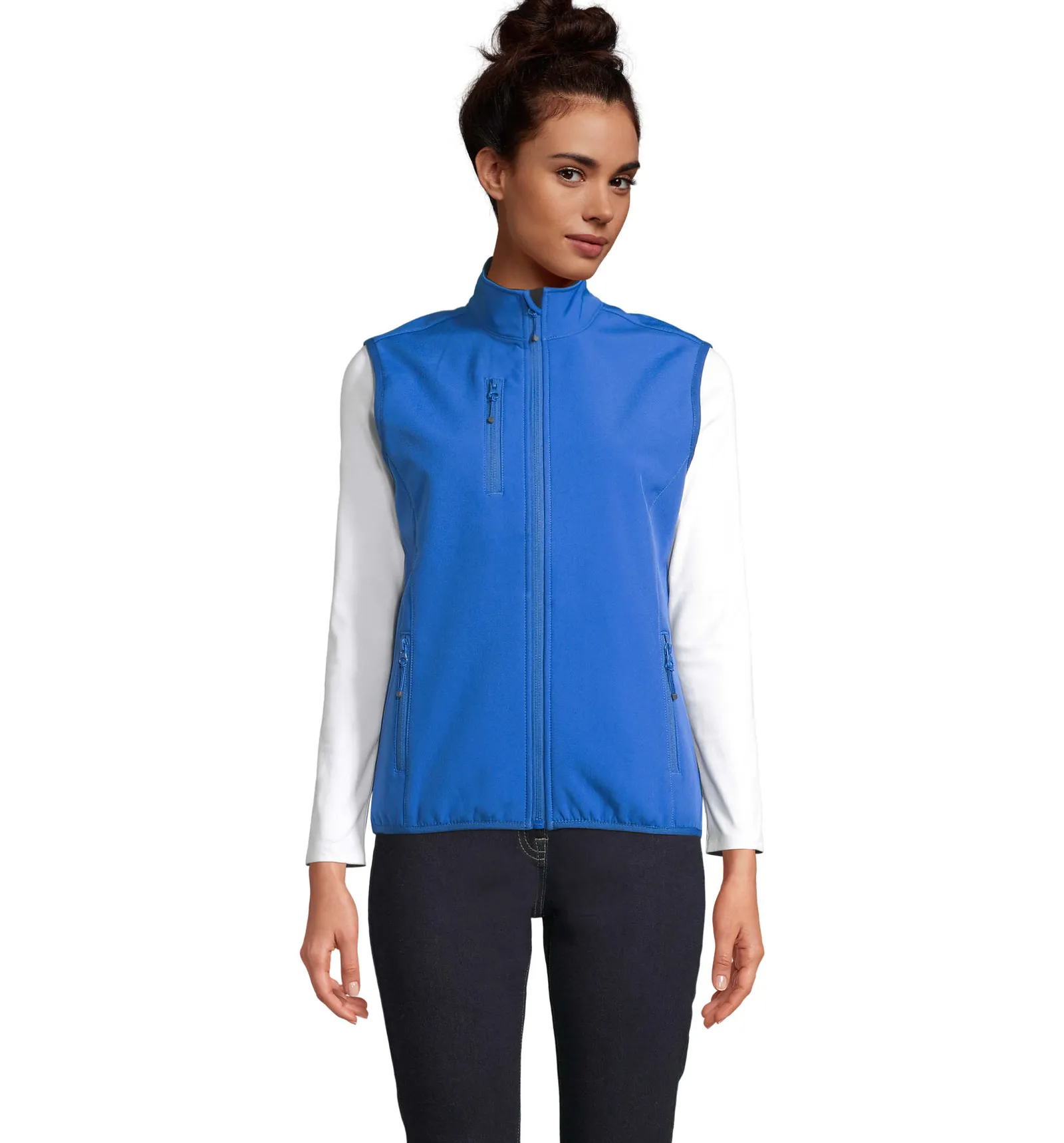 Gilet SOL'S Falcon BW Women, Royal blue, su modello, fronte