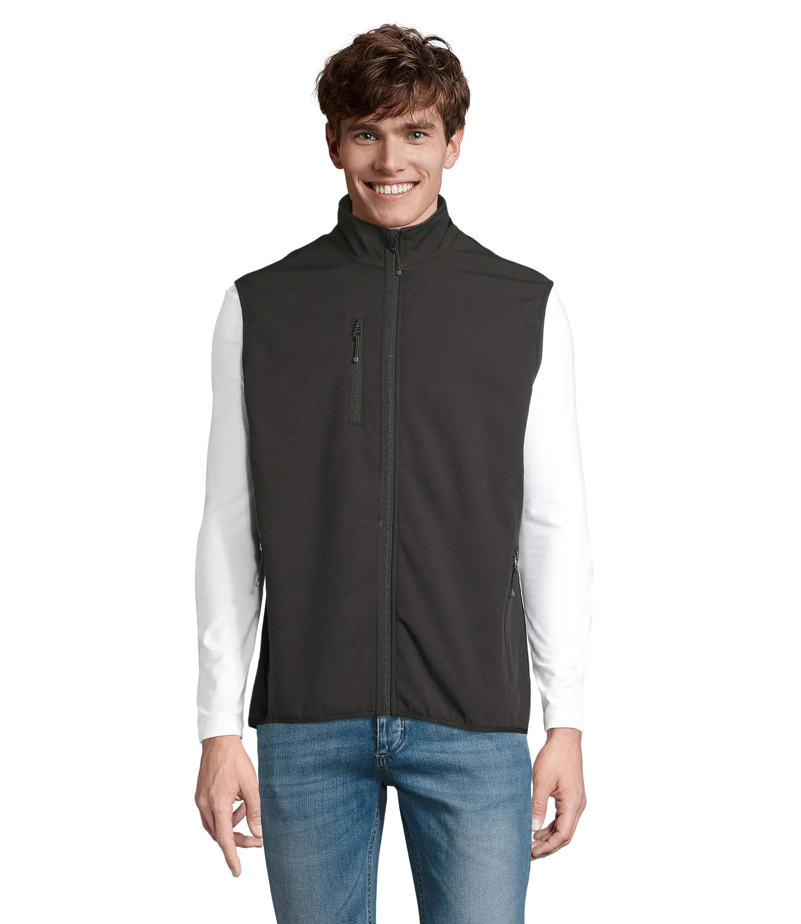 Gilet SOL'S Falcon BW Men, Black, su modello, fronte