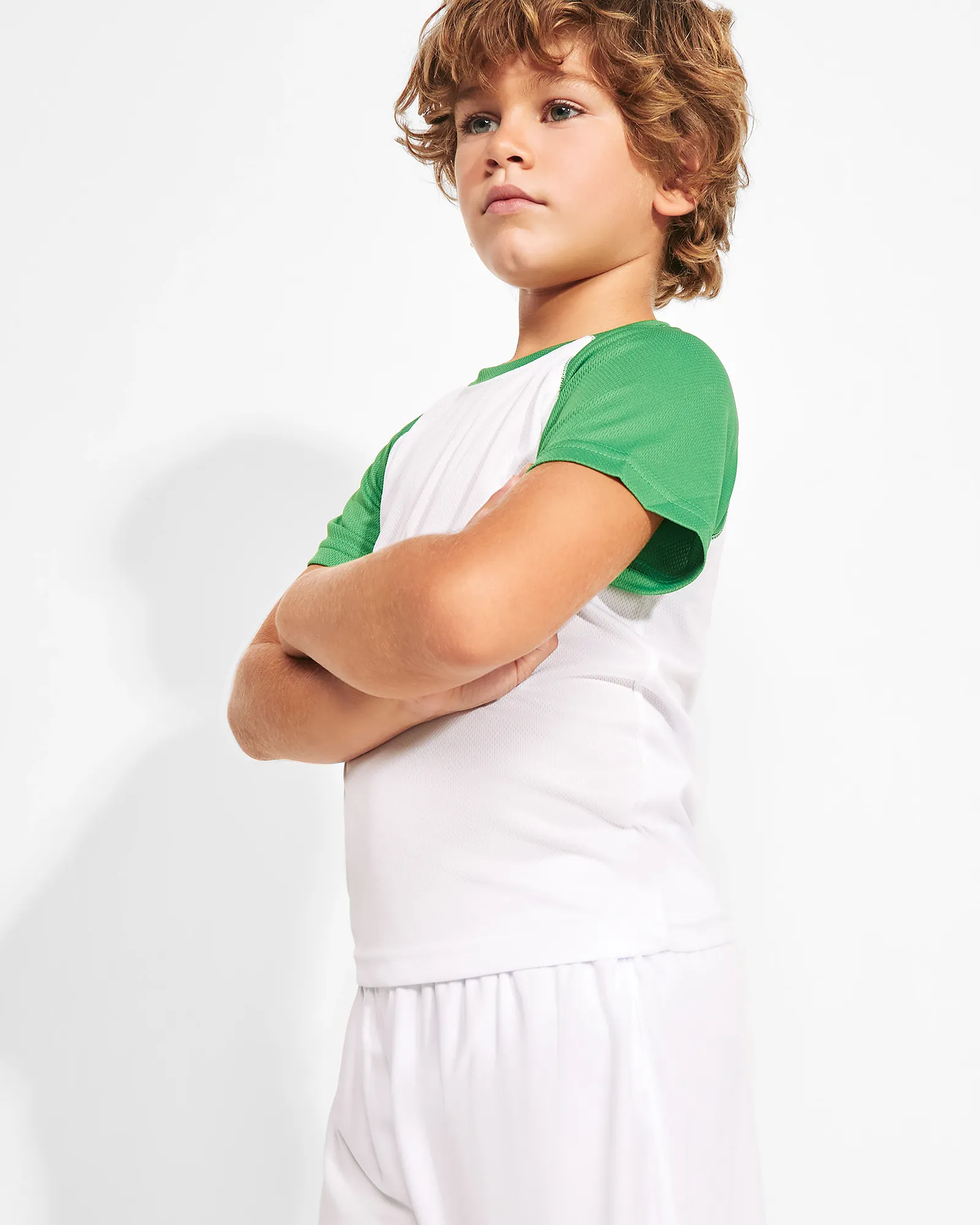 T-shirt tecnica Roly Indianapolis, Bianco/Verde Felce