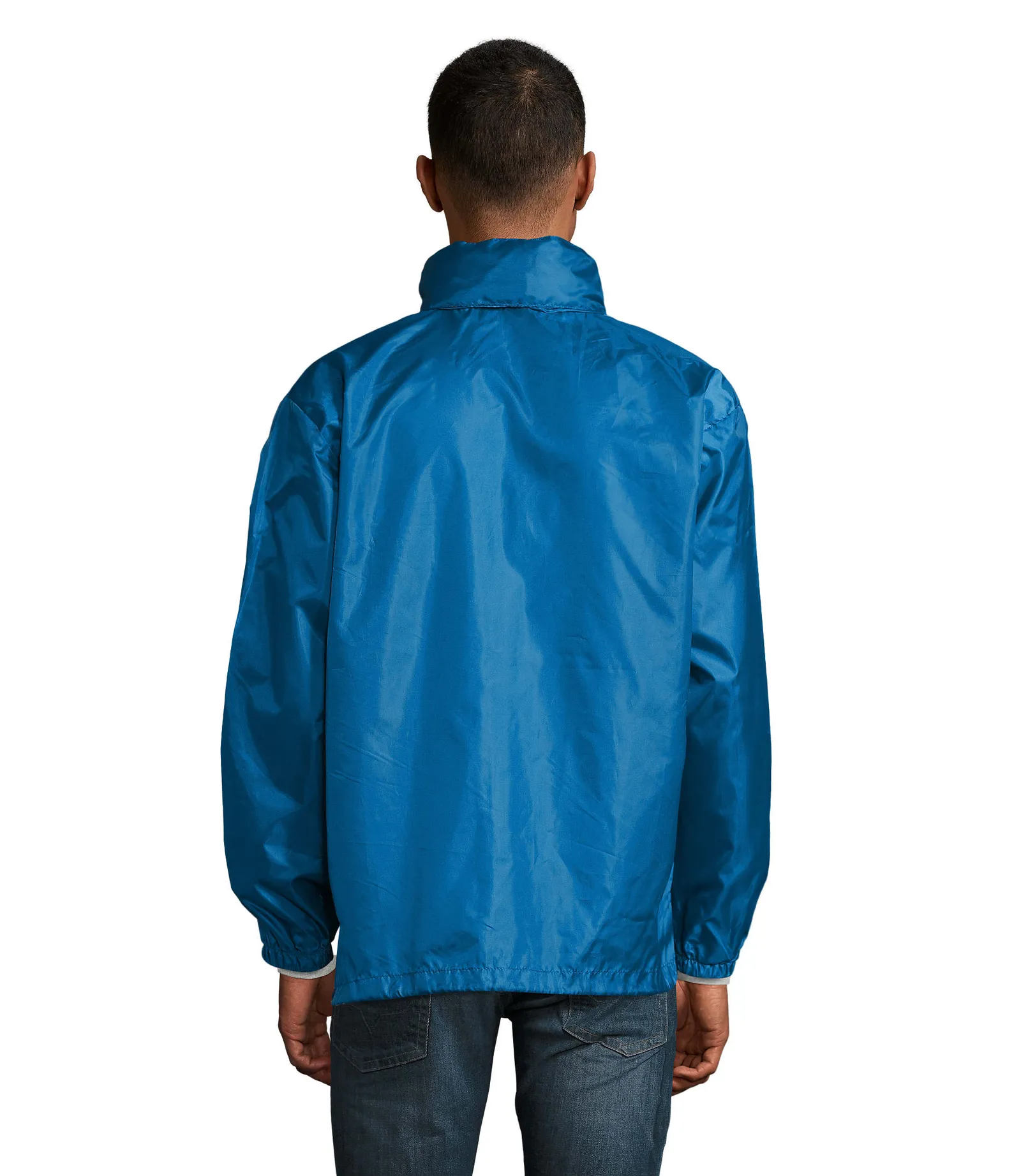 Giacca antivento SOL'S Shift, Royal blue, su modello, retro