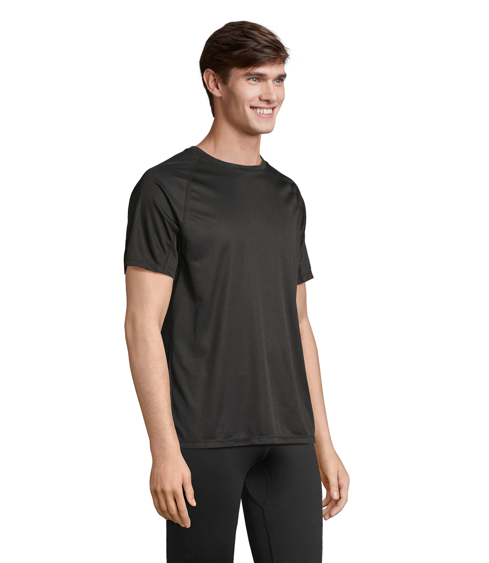 T-shirt tecnica SOL'S Vortex, Black, su modello, lato