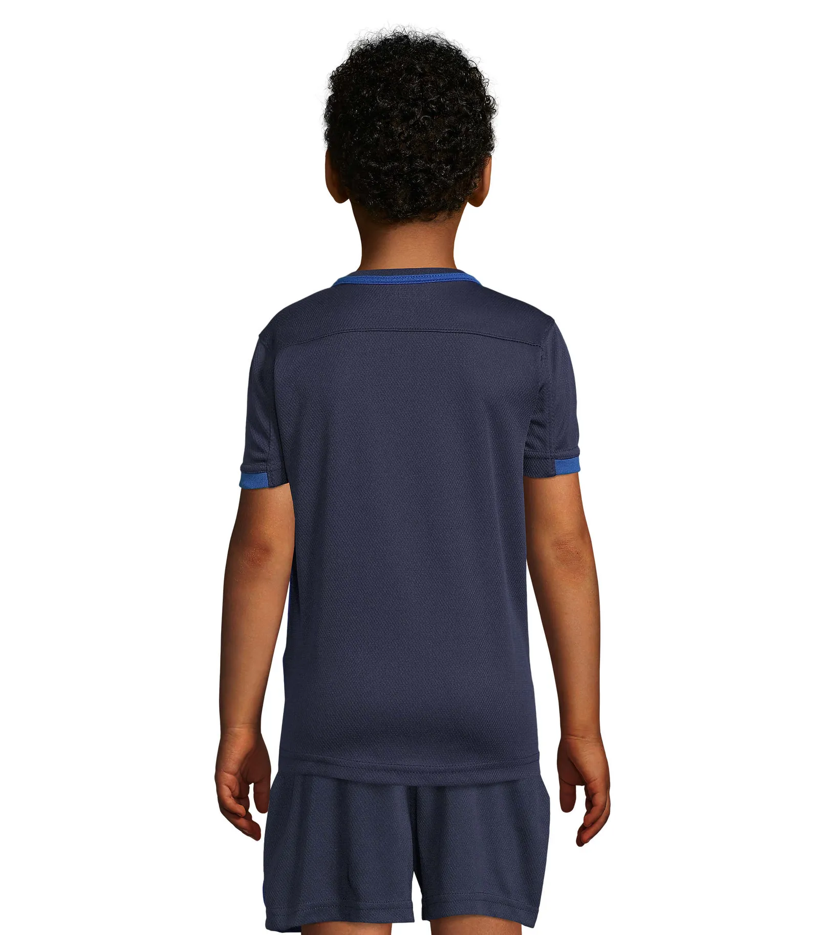 T-shirt tecnica SOL'S Classico Kids, French navy/royal blue, su modello, retro