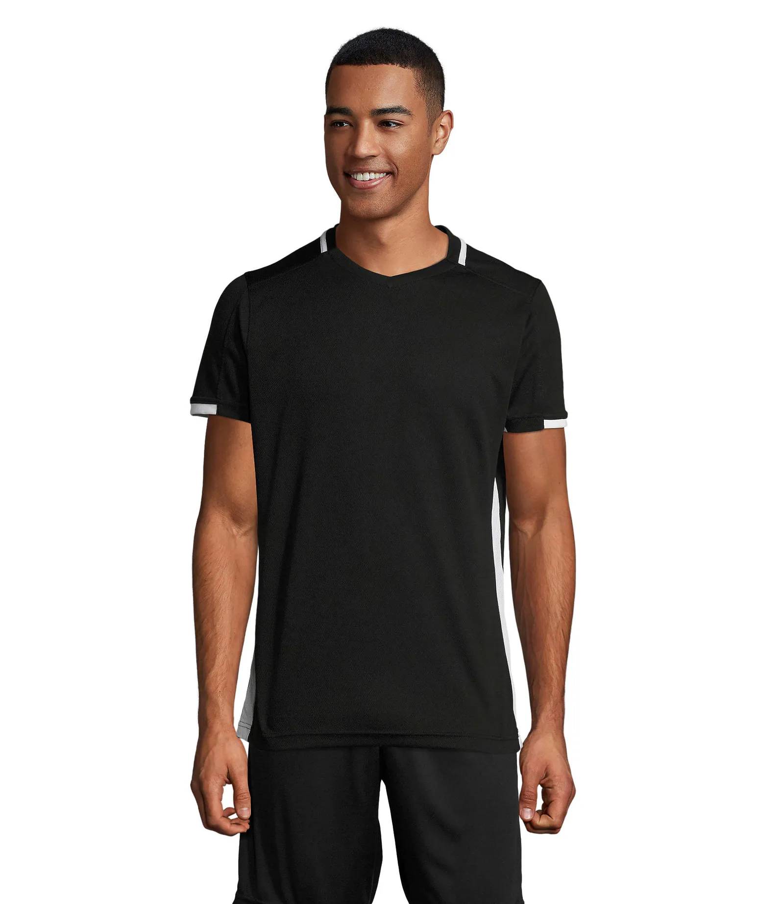 T-shirt tecnica SOL'S Classico, Black/white, su modello, fronte