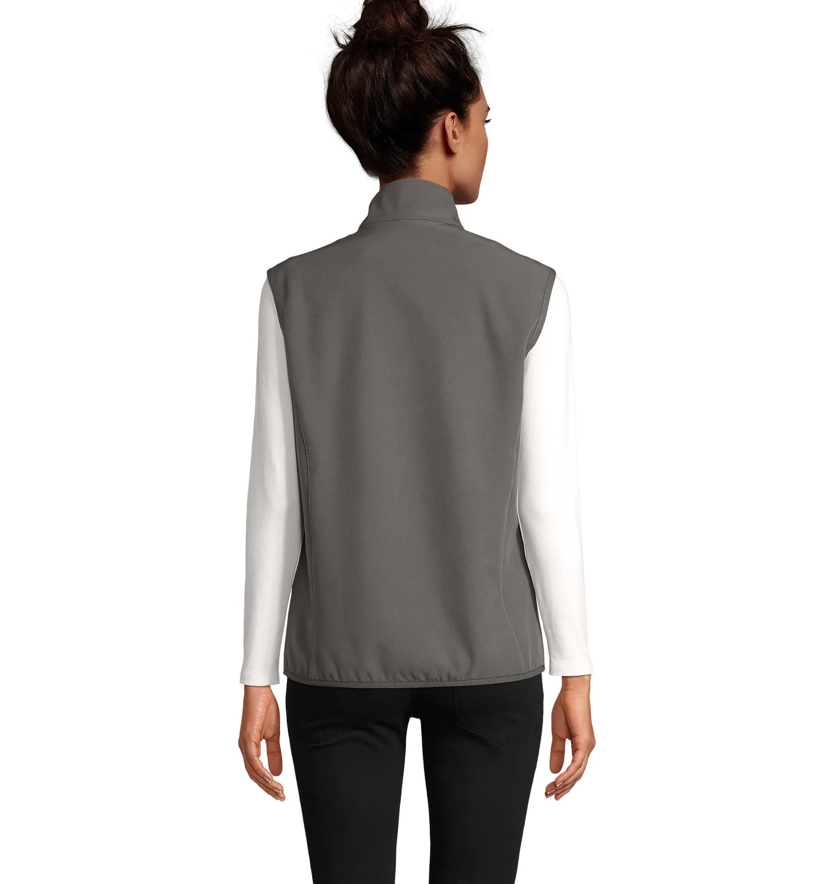 Gilet SOL'S Falcon BW Women, Charcoal grey, su modello, lato
