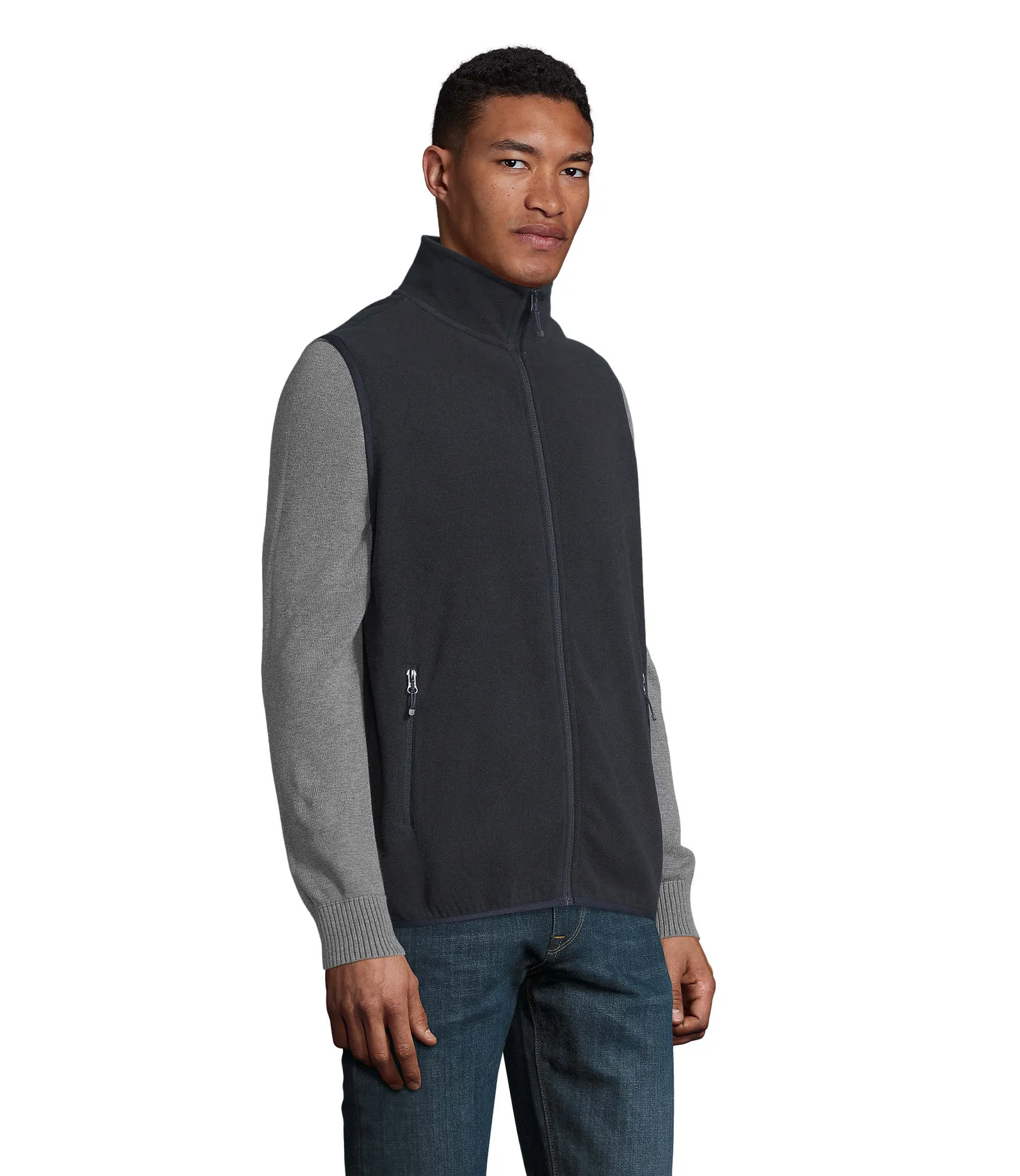 Gilet SOL'S Factor BW, Navy, su modello, retro