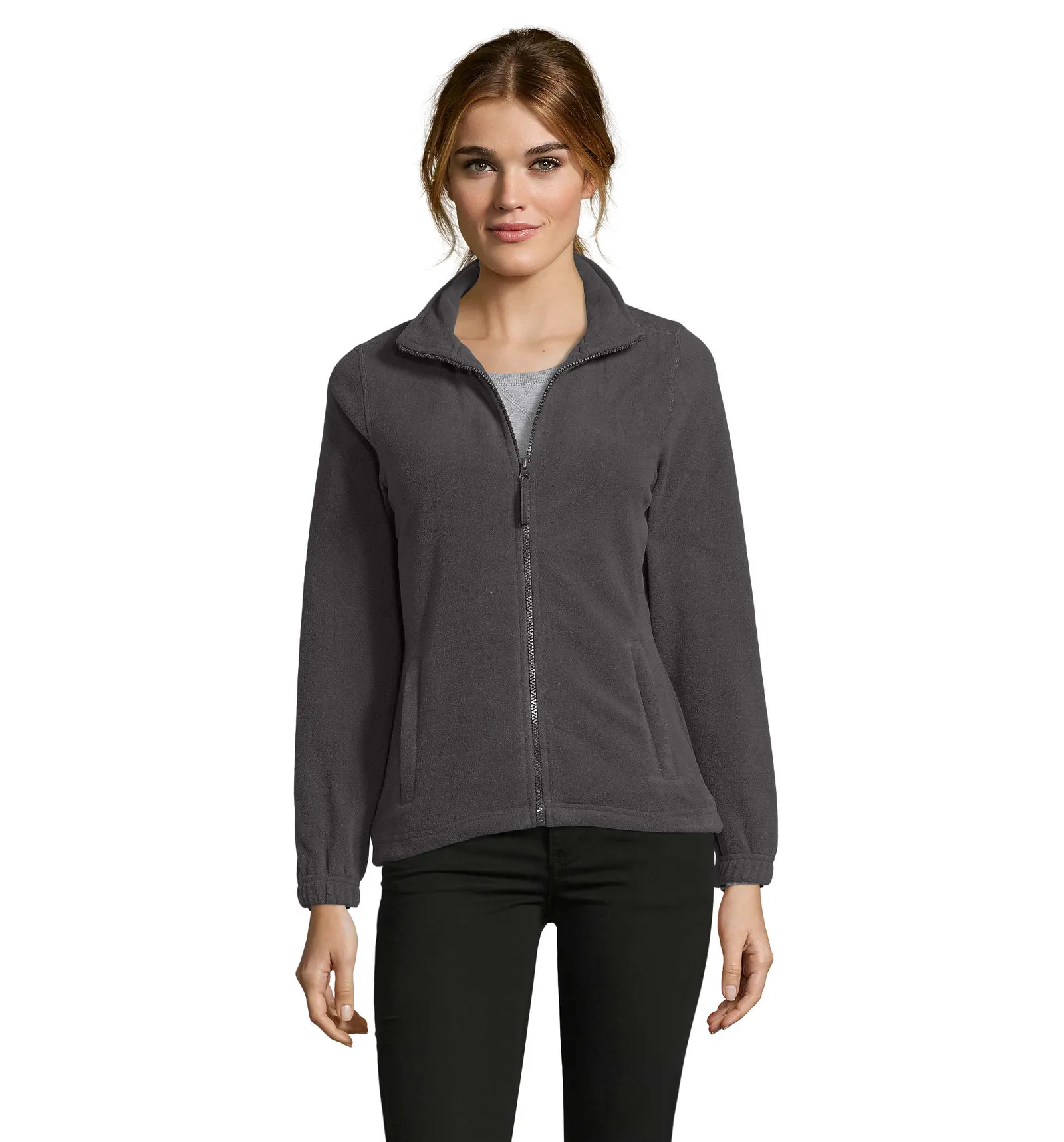 Pile SOL'S North Women, Charcoal grey, su modello, fronte