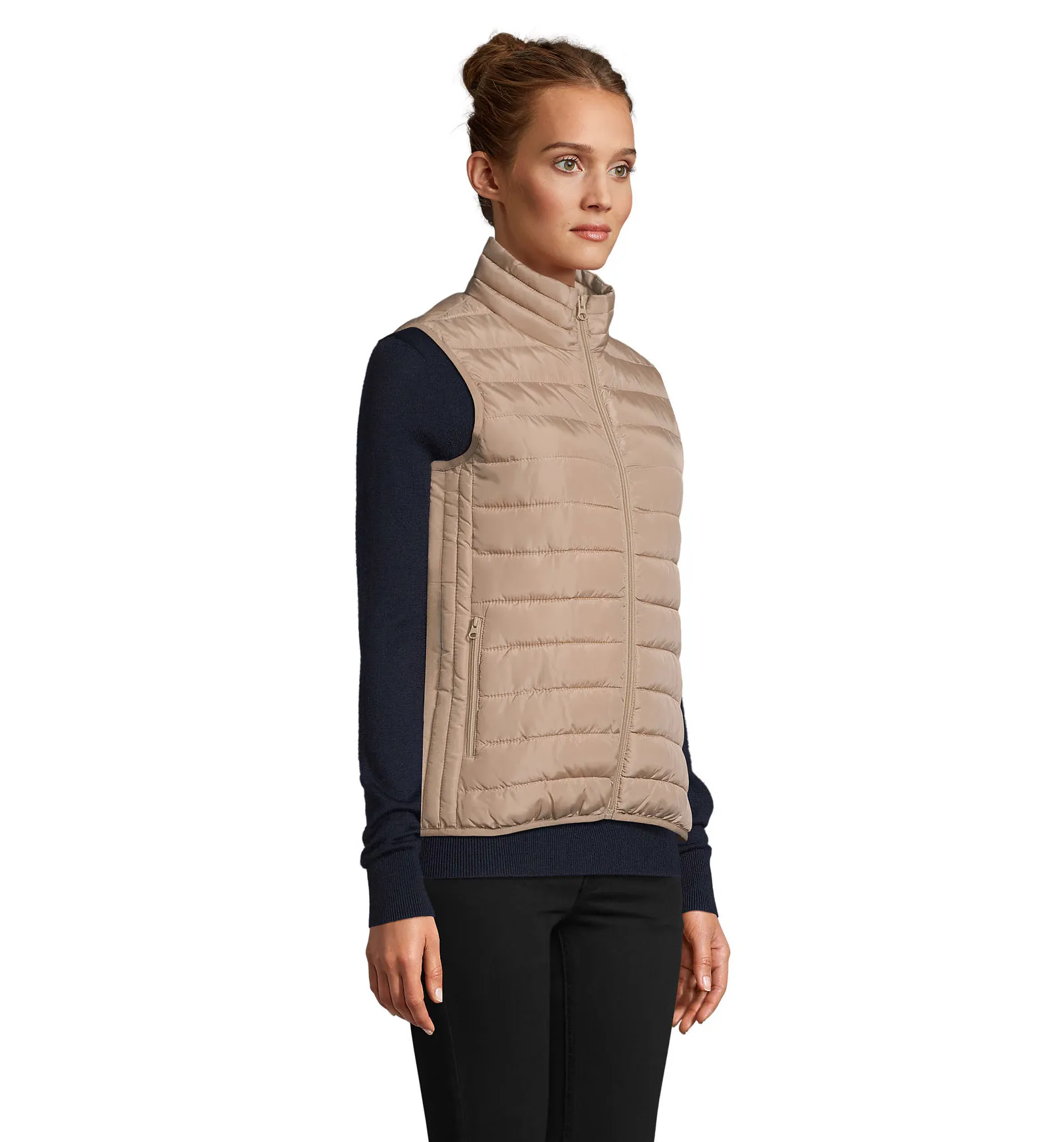 Gilet SOL'S Stream BW Women, Rope, su modello, lato