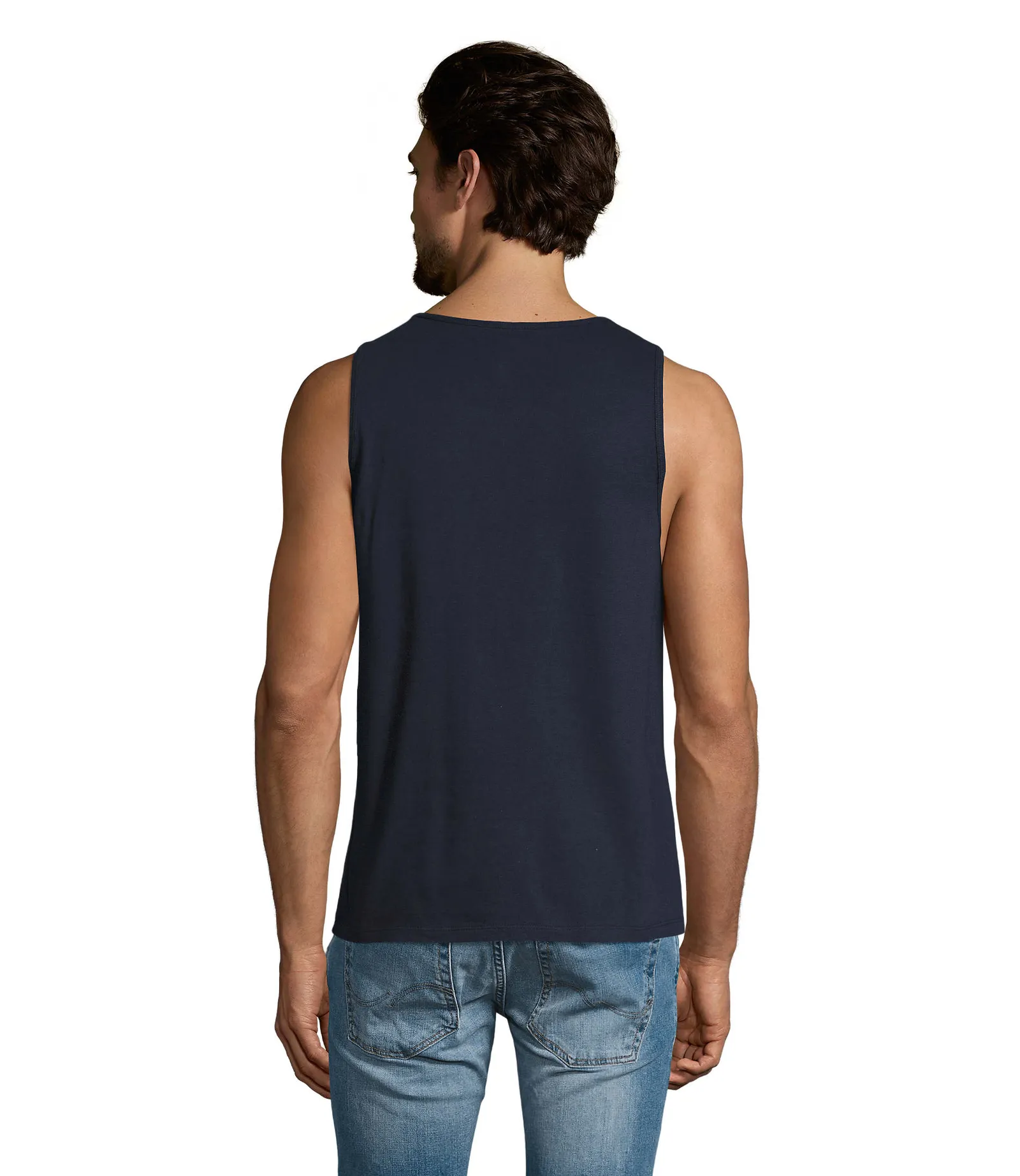 Canotta SOL'S Justin, French navy, su modello, retro