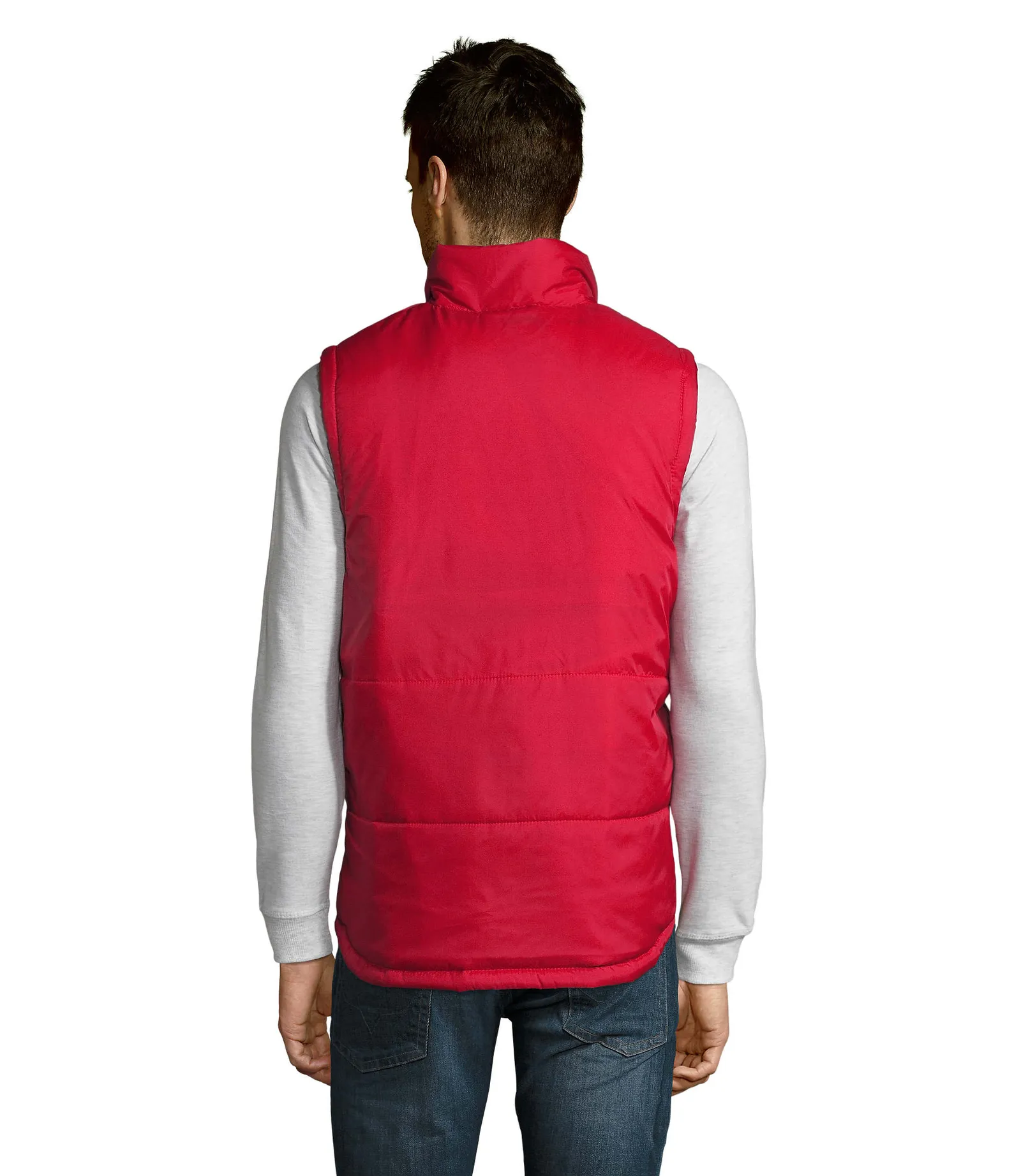 Gilet SOL'S Warm, Red, su modello, retro