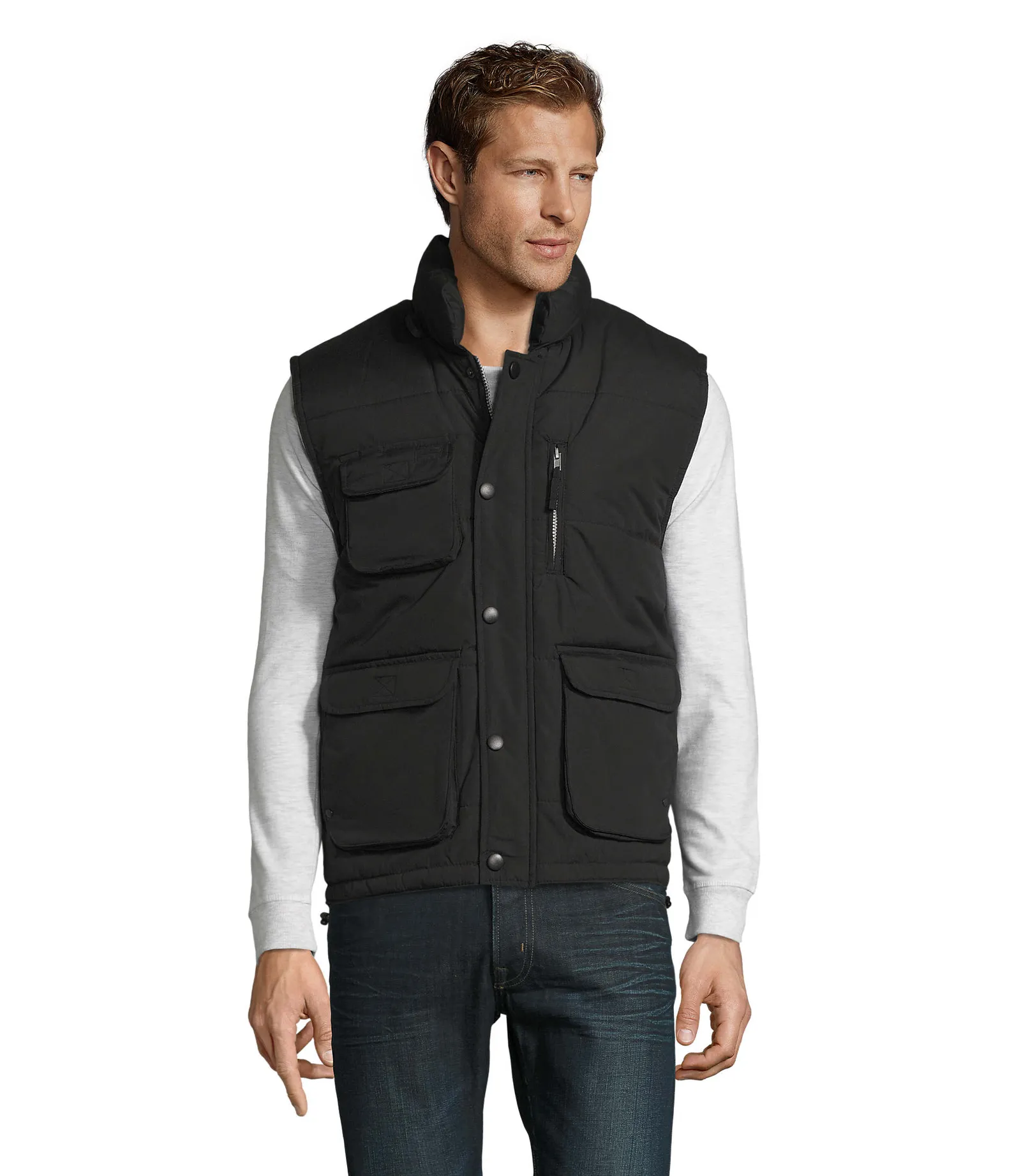 Gilet SOL'S Viper, Black, su modello, fronte