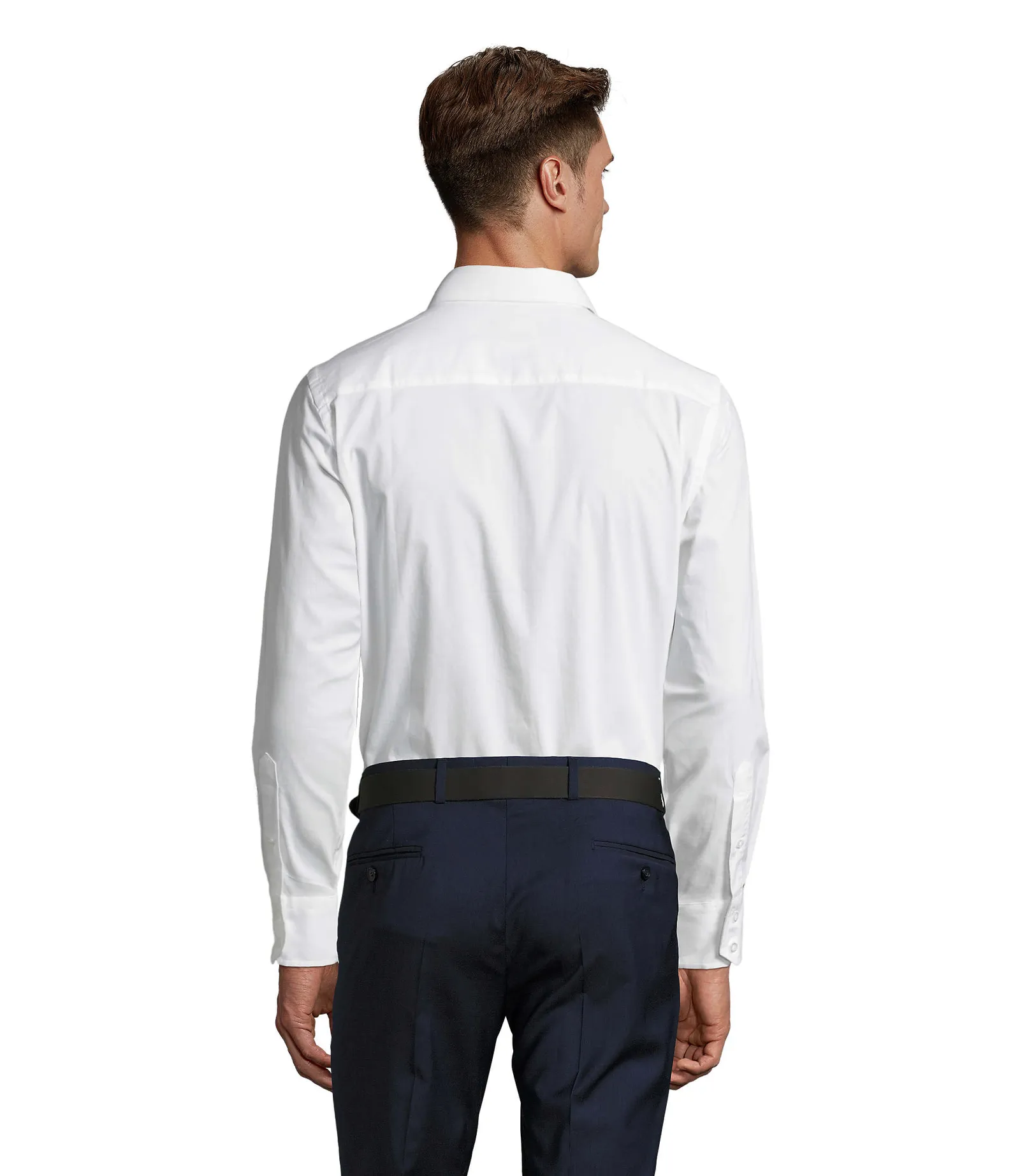 Camicia manica lunga SOL'S Brighton, White, su modello, retro