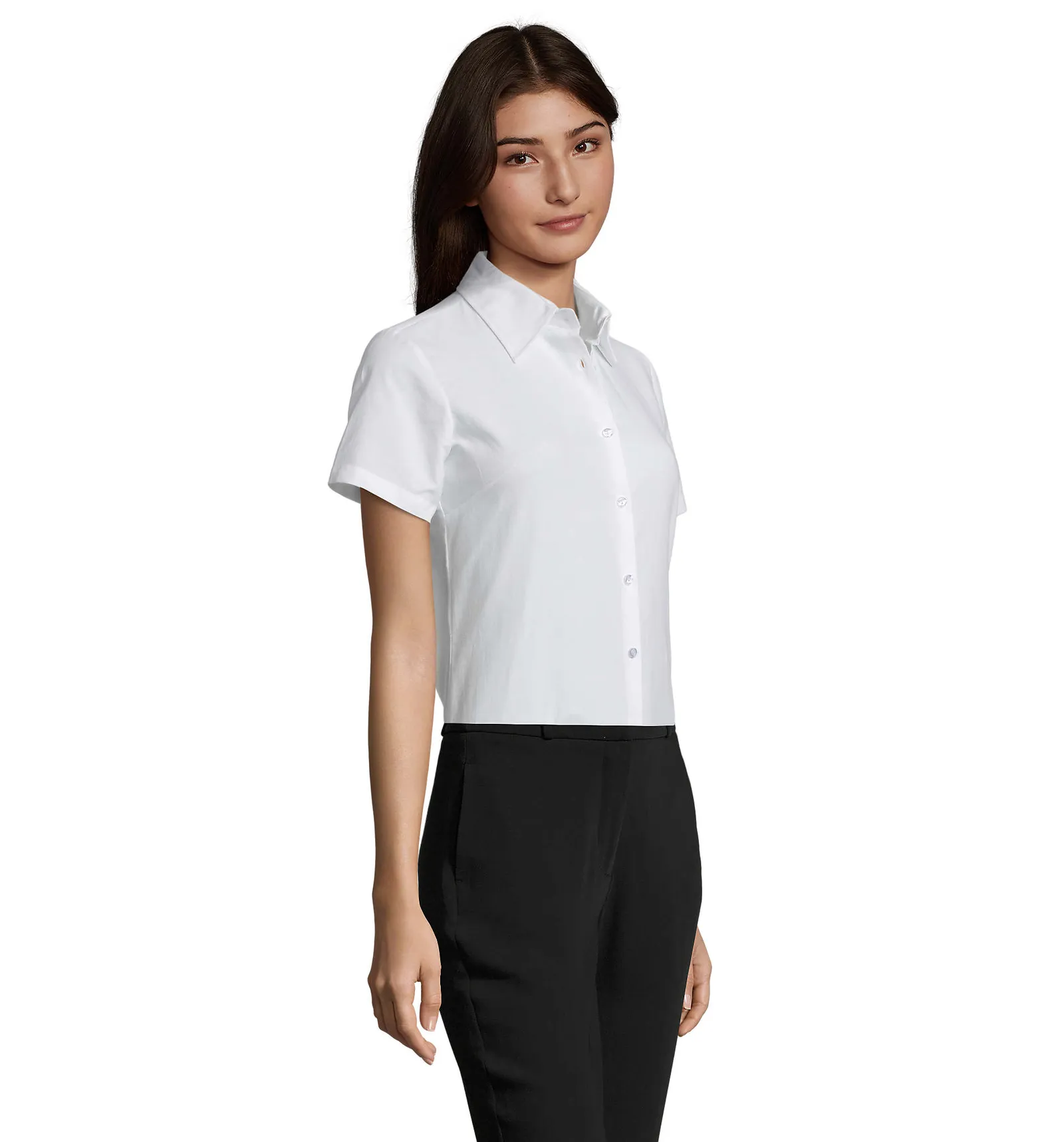 Camicia manica corta SOL'S Elite, White, su modello, lato