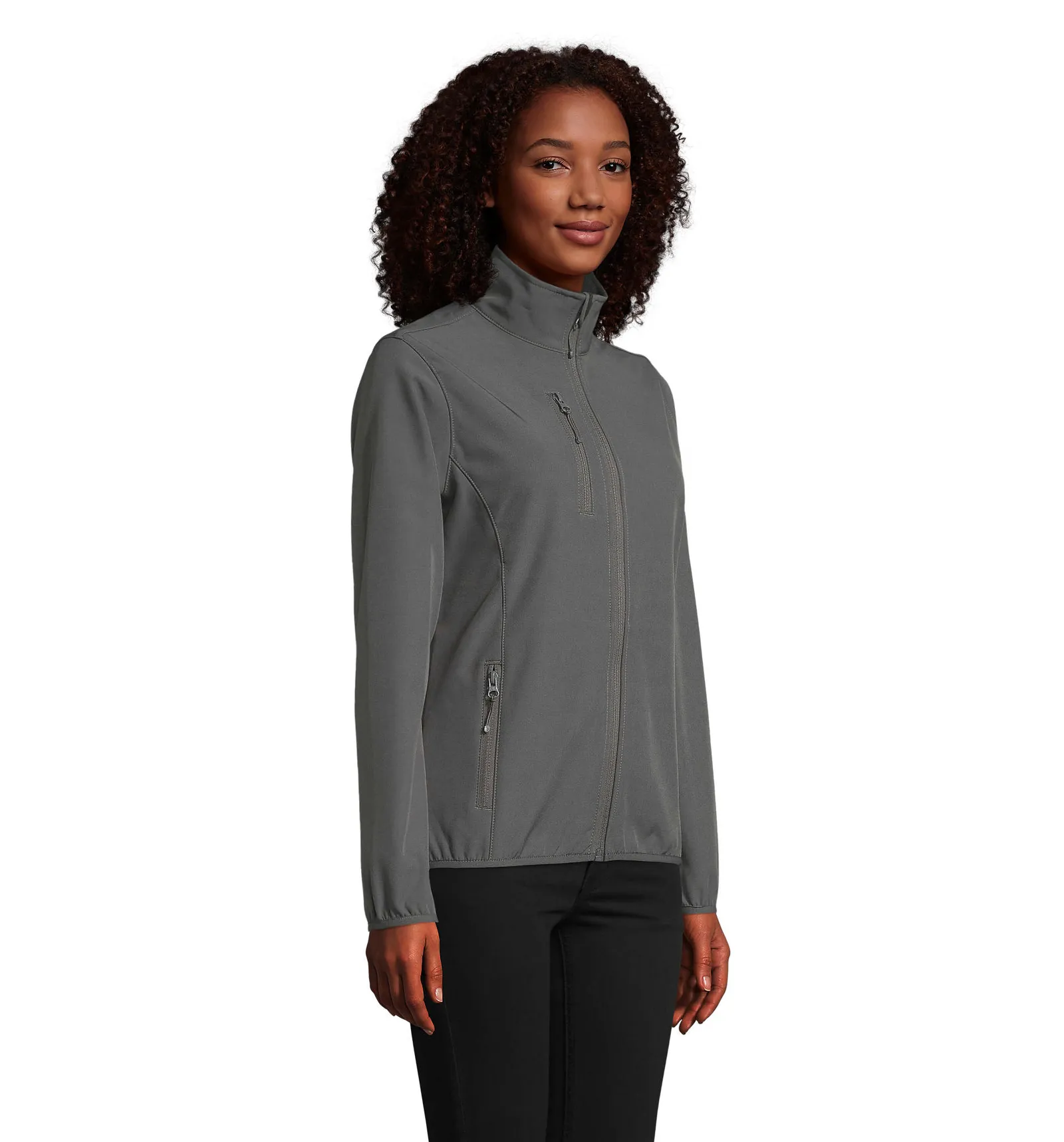 Softshell SOL'S Falcon Women, Charcoal grey, su modello, lato