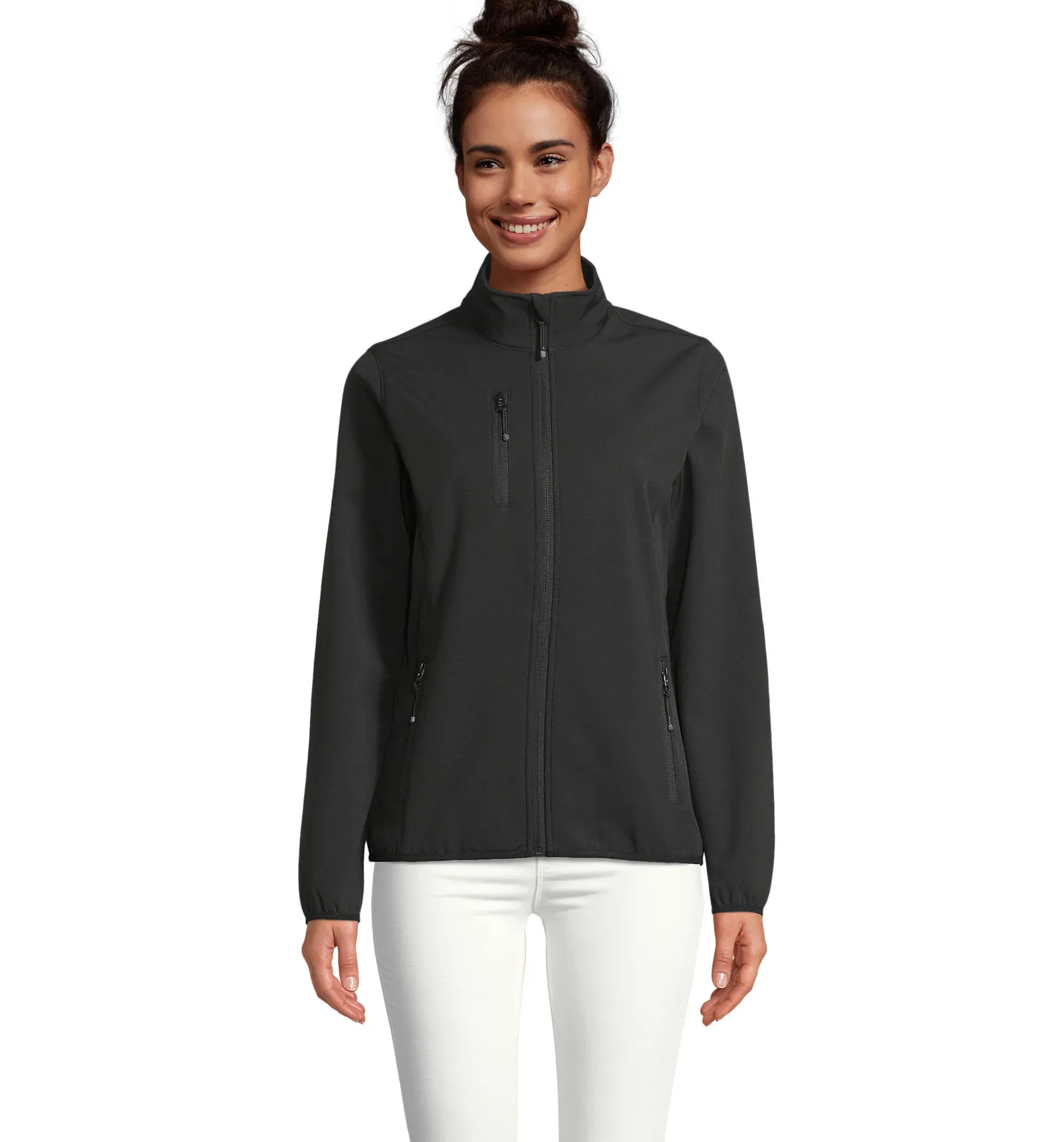 Softshell SOL'S Falcon Women, Black, su modello, fronte
