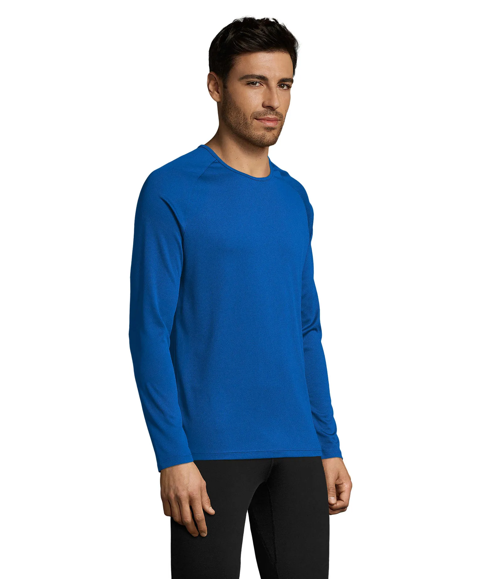 T-shirt tecnica SOL'S Sporty Lsl Men, Royal blue, su modello, lato