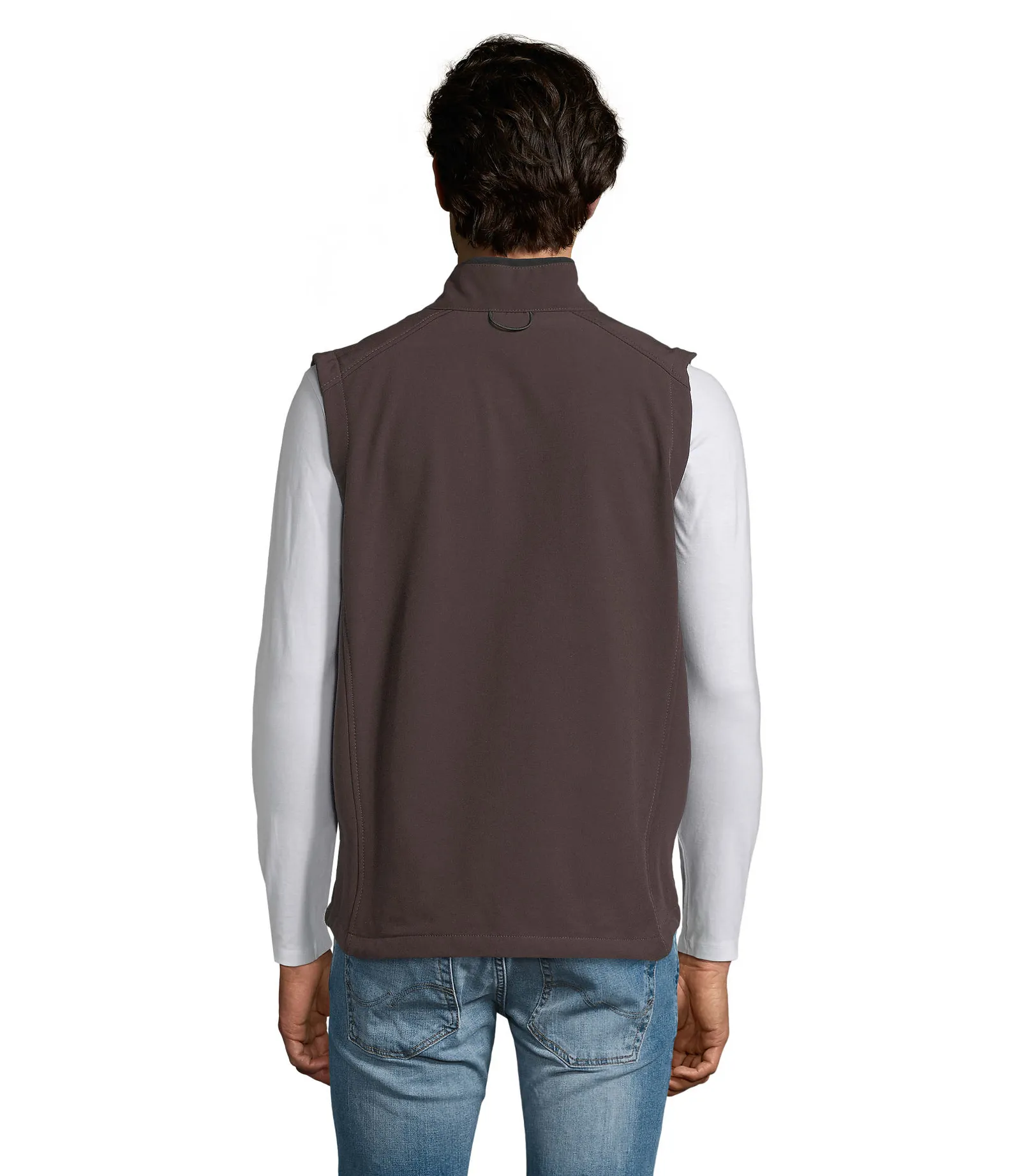 Gilet SOL'S Rallye Men, Dark chocolate, su modello, retro