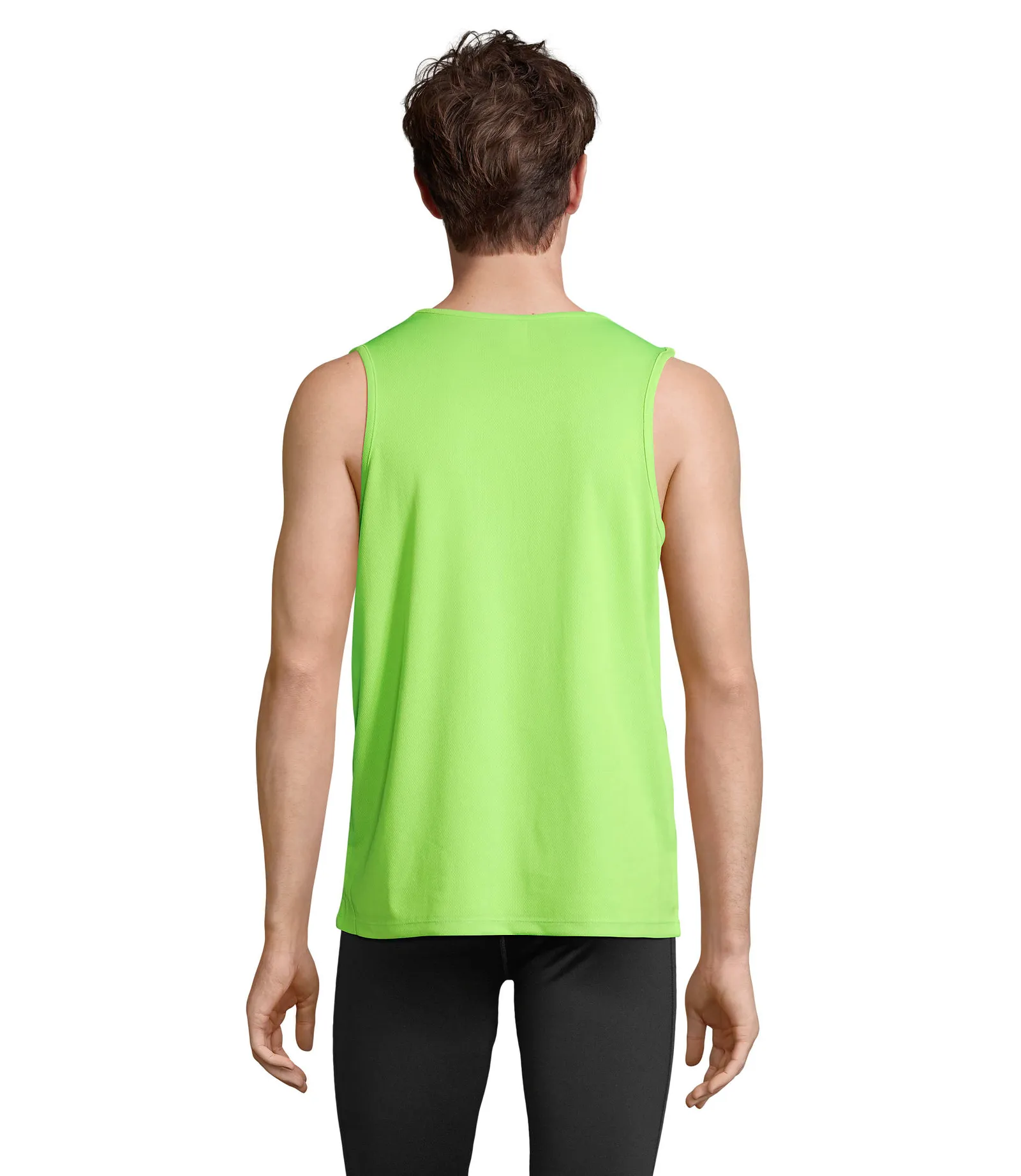 Sporty TT Men Verde fluo indossata retro