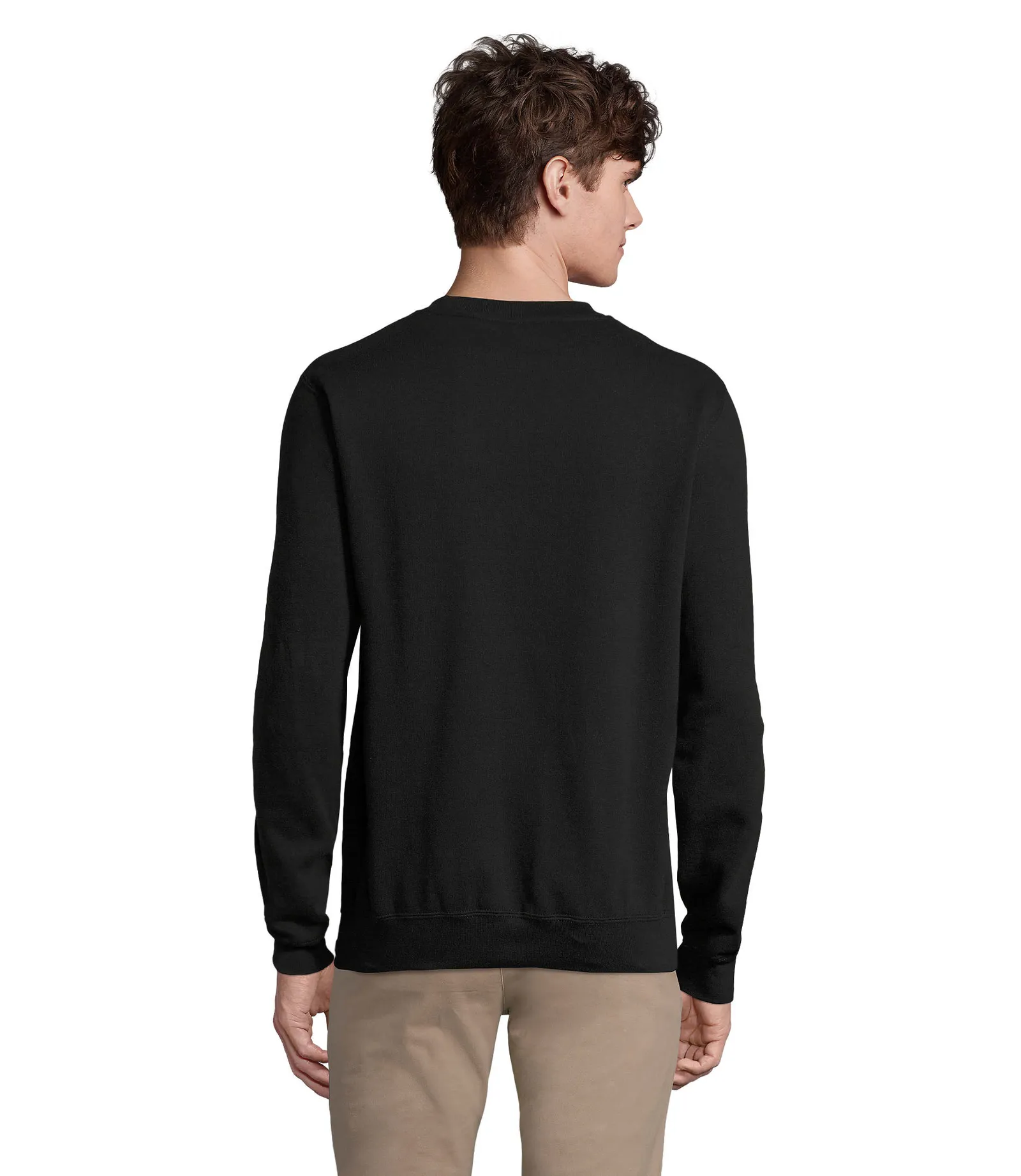 Felpa girocollo SOL'S Supreme, Black, su modello, lato