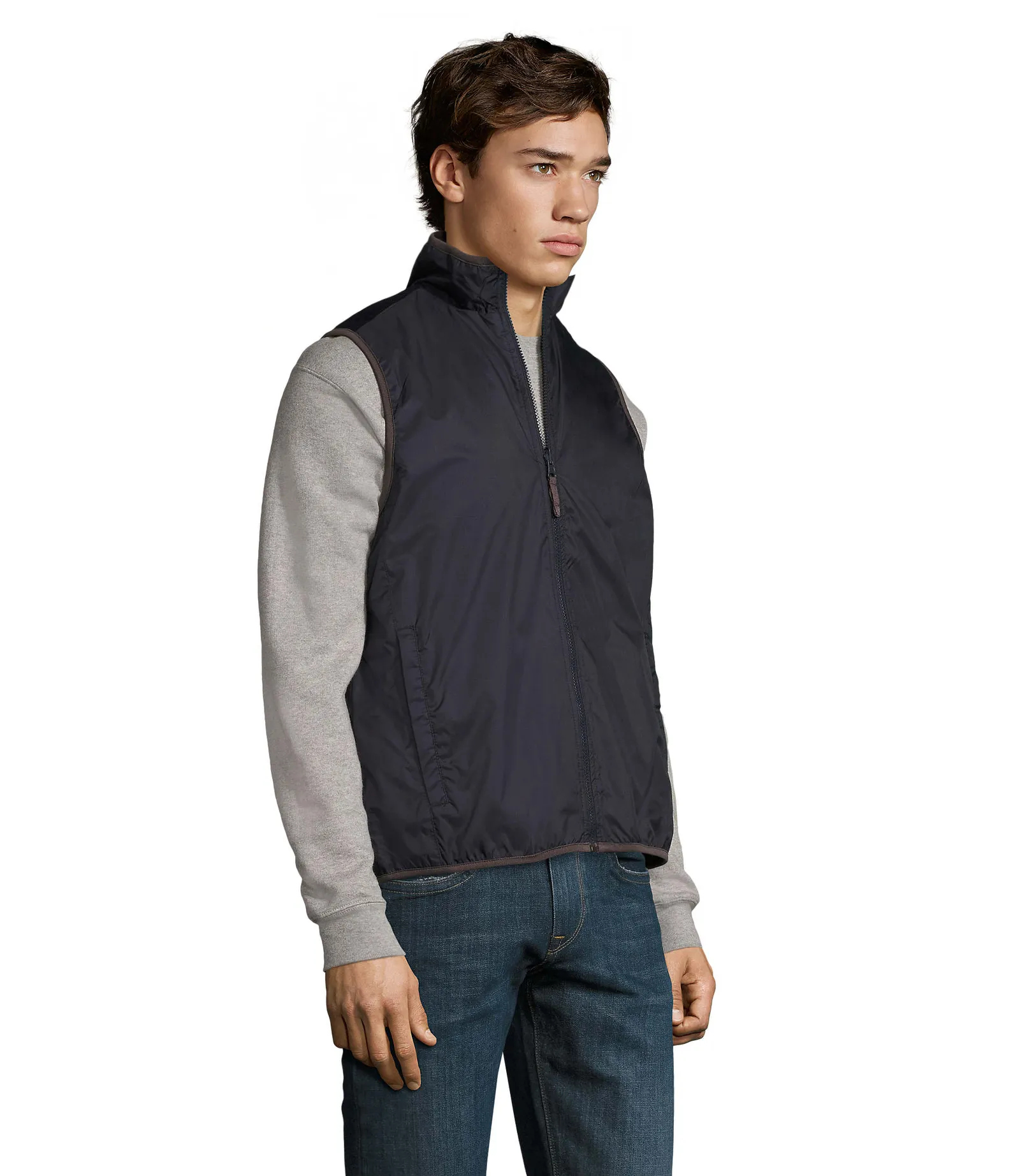 Gilet SOL'S Winner, Navy, su modello, lato
