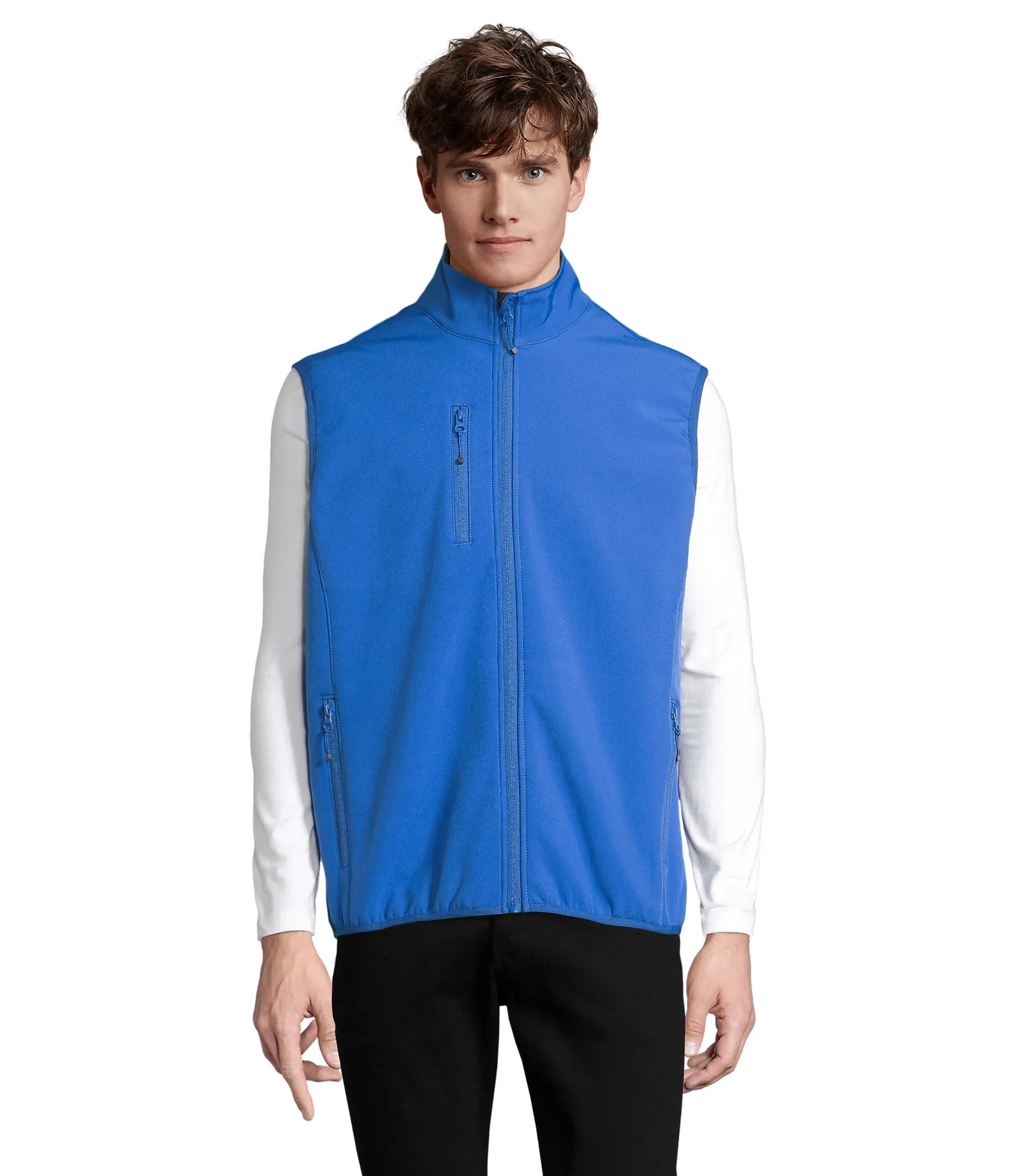 Gilet SOL'S Falcon BW Men, Royal blue, su modello, fronte