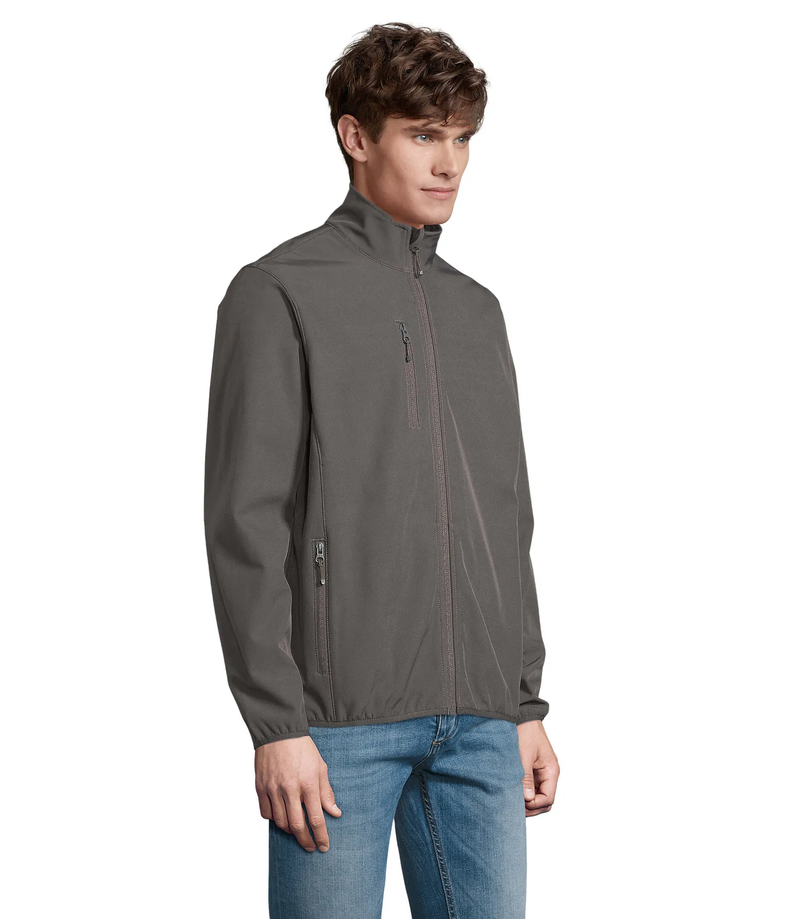 Softshell SOL'S Falcon Men, Charcoal grey, su modello, lato
