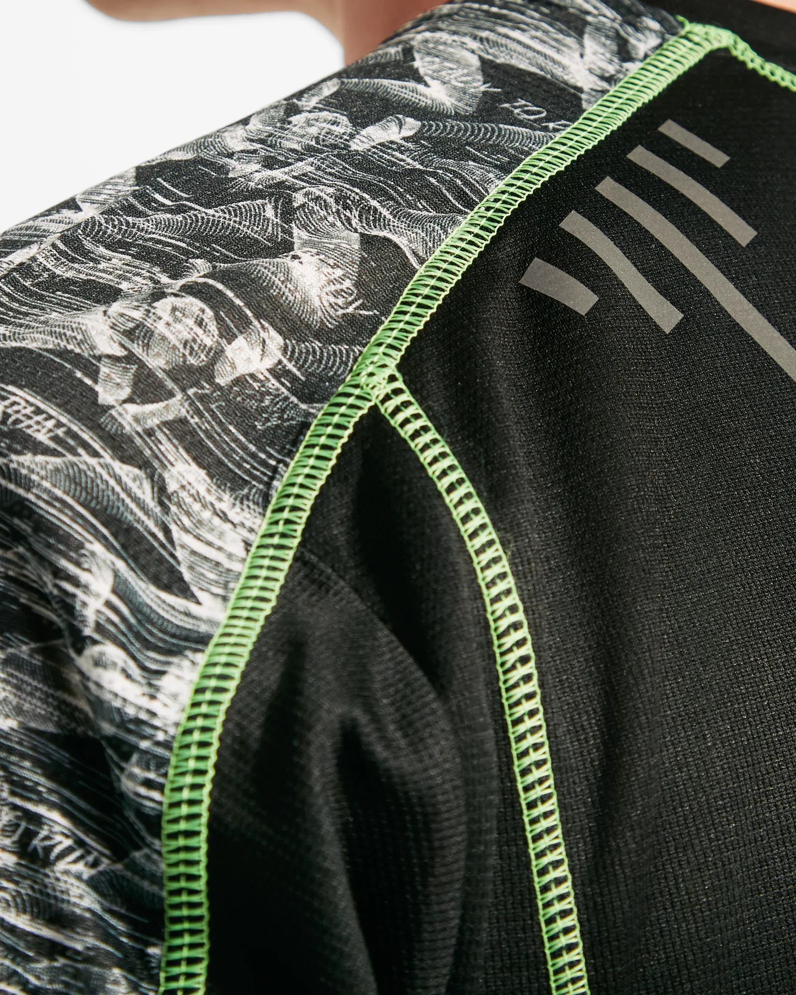 T-shirt tecnica Roly Sochi, Prin Run Nero, dettaglio 2