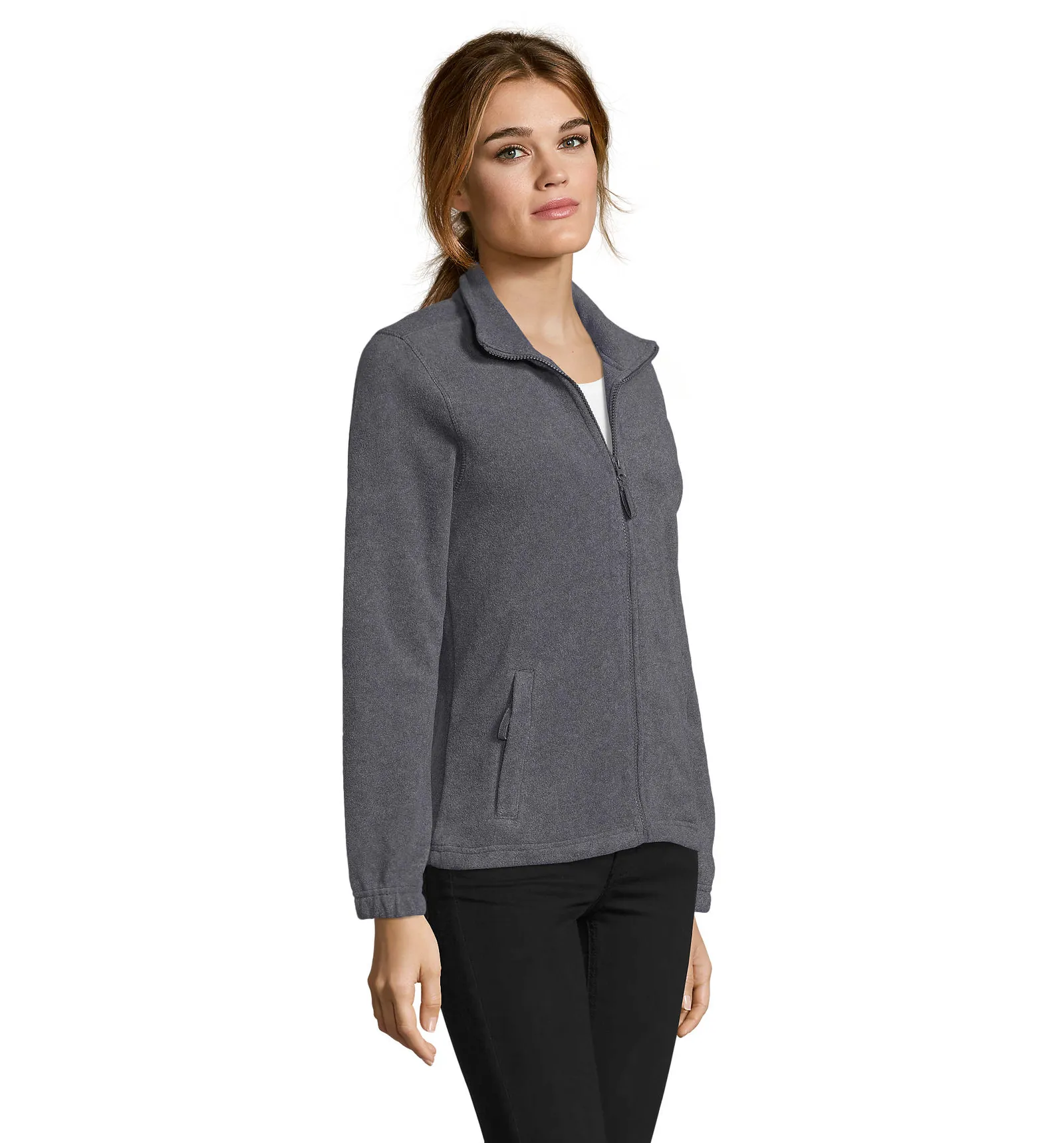Pile SOL'S North Women, Grey melange, su modello, lato