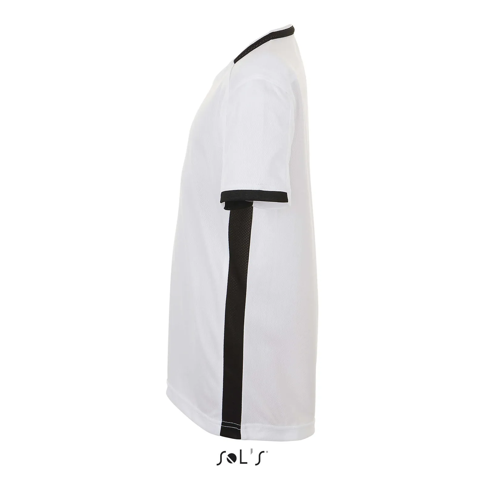 T-shirt tecnica SOL'S Classico Kids, White/black, su modello, lato