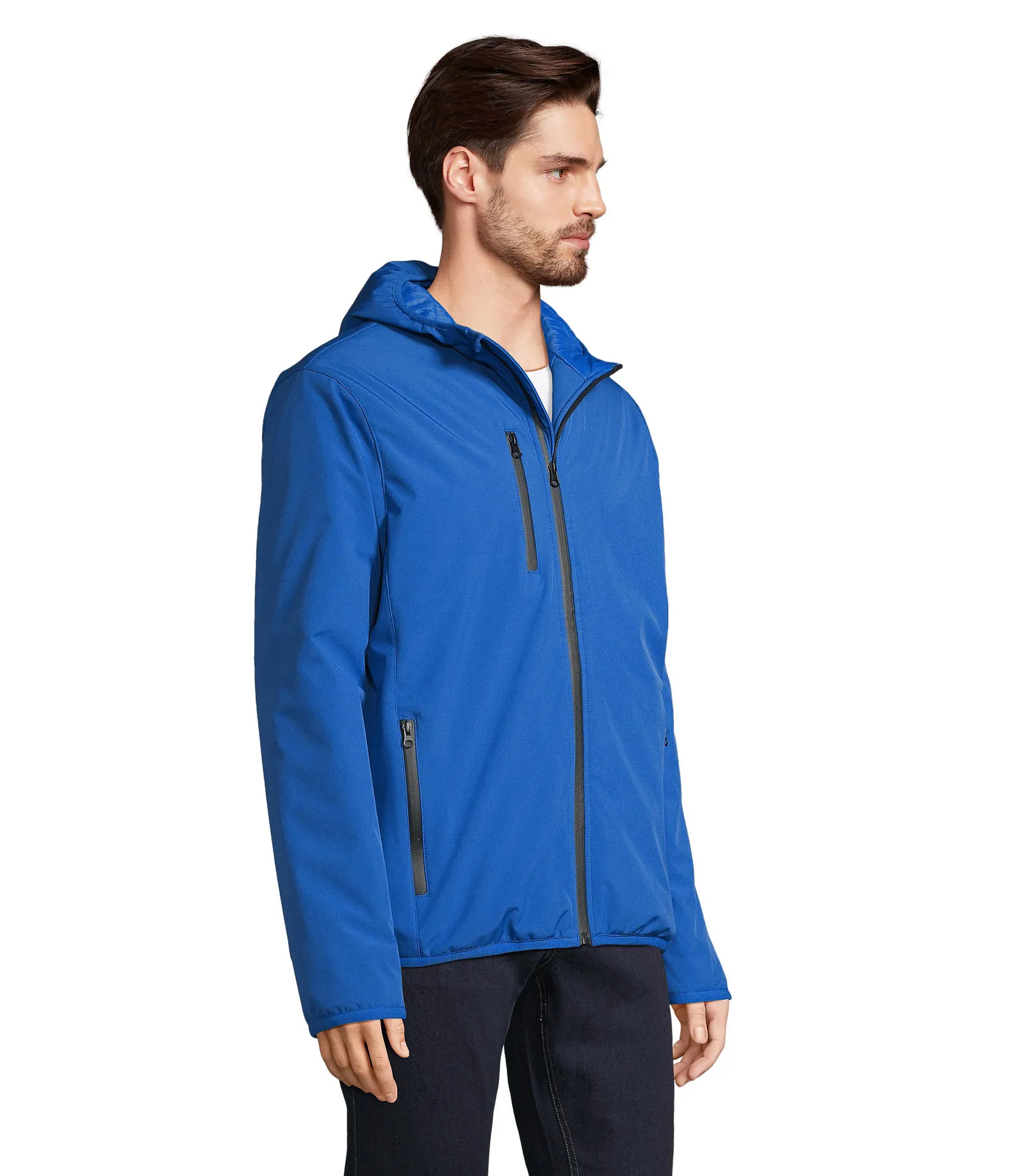 Softshell SOL'S Falcon Padded Men, Royal blue, su modello, lato