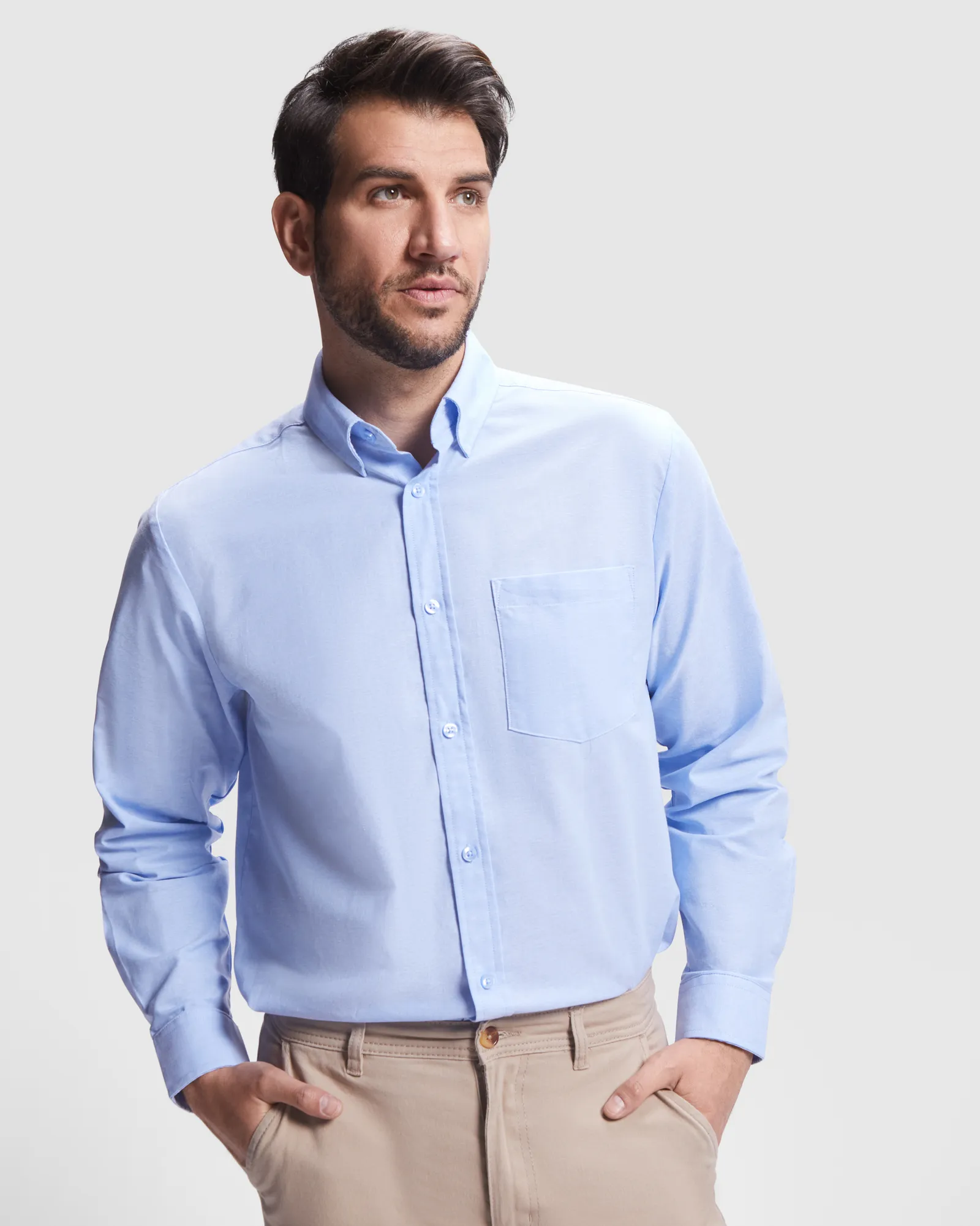 Camicia manica lunga Roly Oxford, Celeste