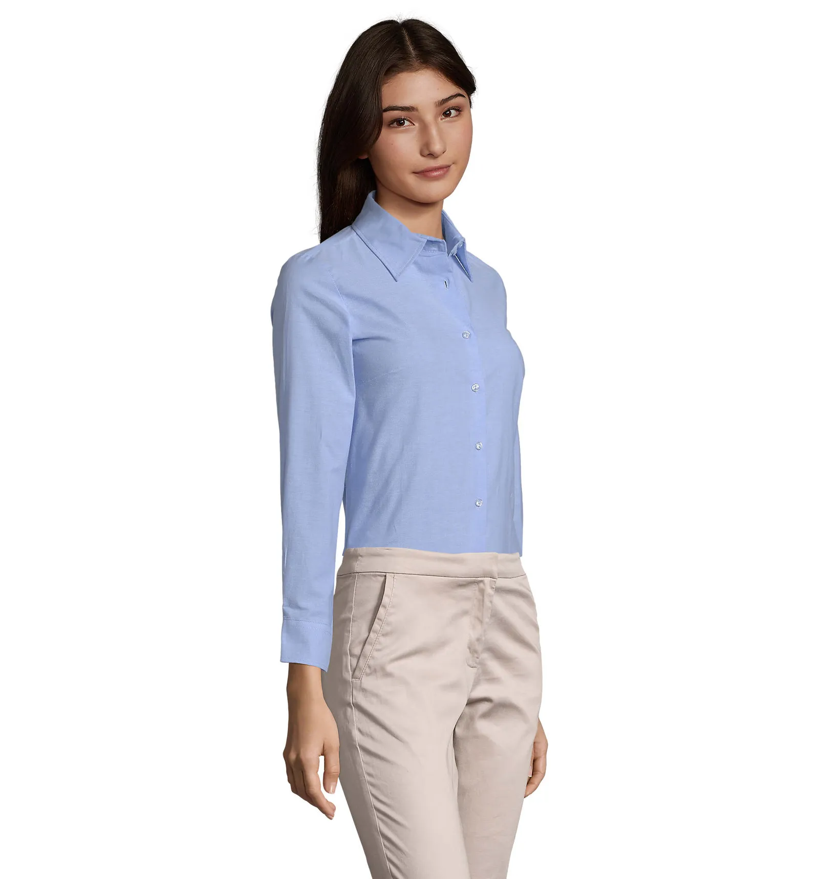 Camicia manica lunga SOL'S Embassy, Sky blue, su modello, lato