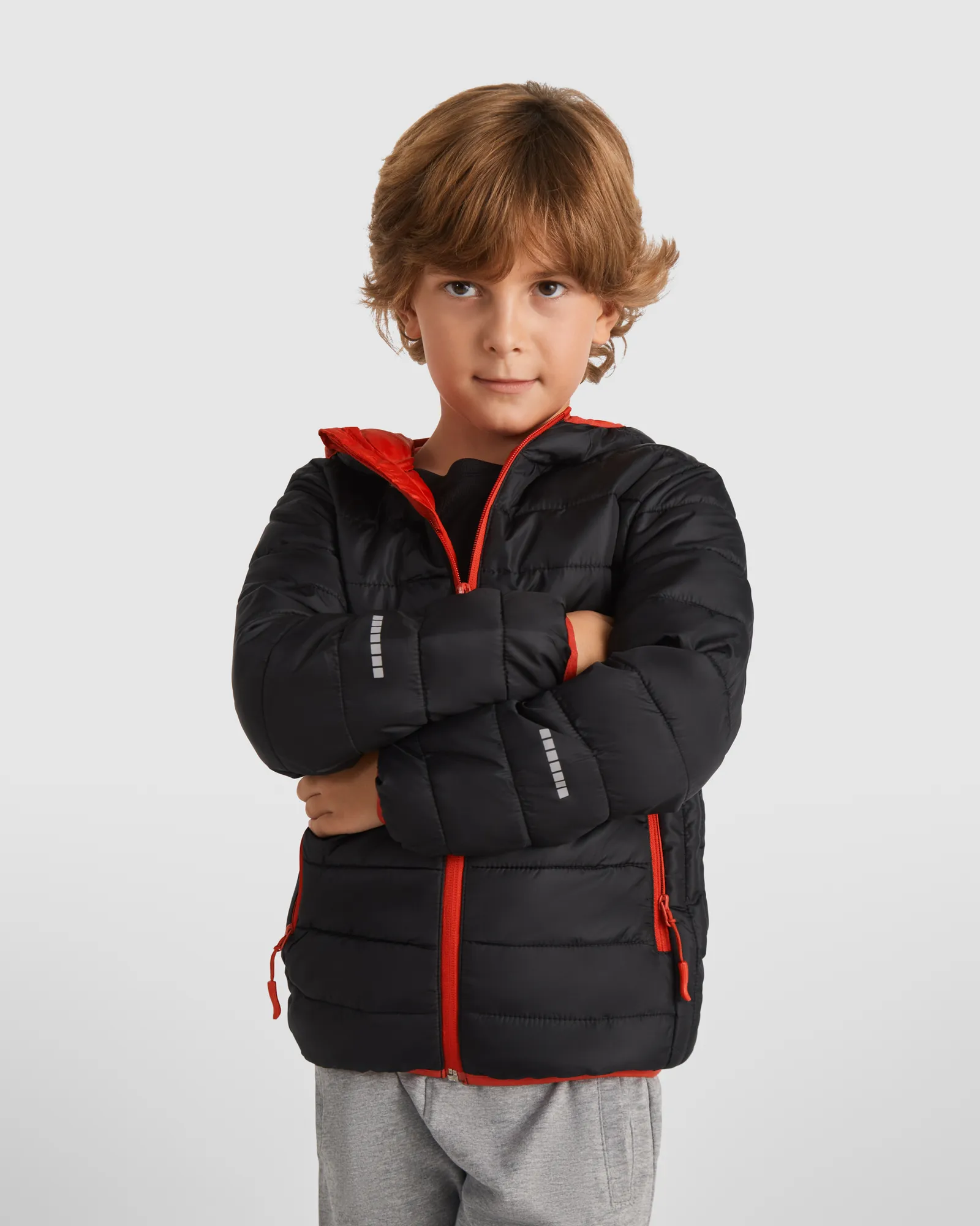 Giubbotto Roly Norway Sport, Nero/Rosso, dettaglio