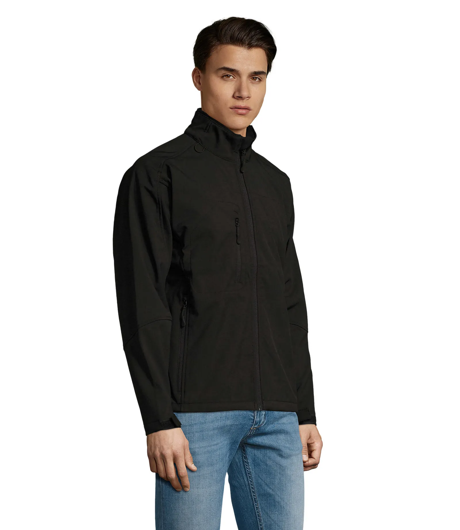 Softshell SOL'S Relax, Black, su modello, lato