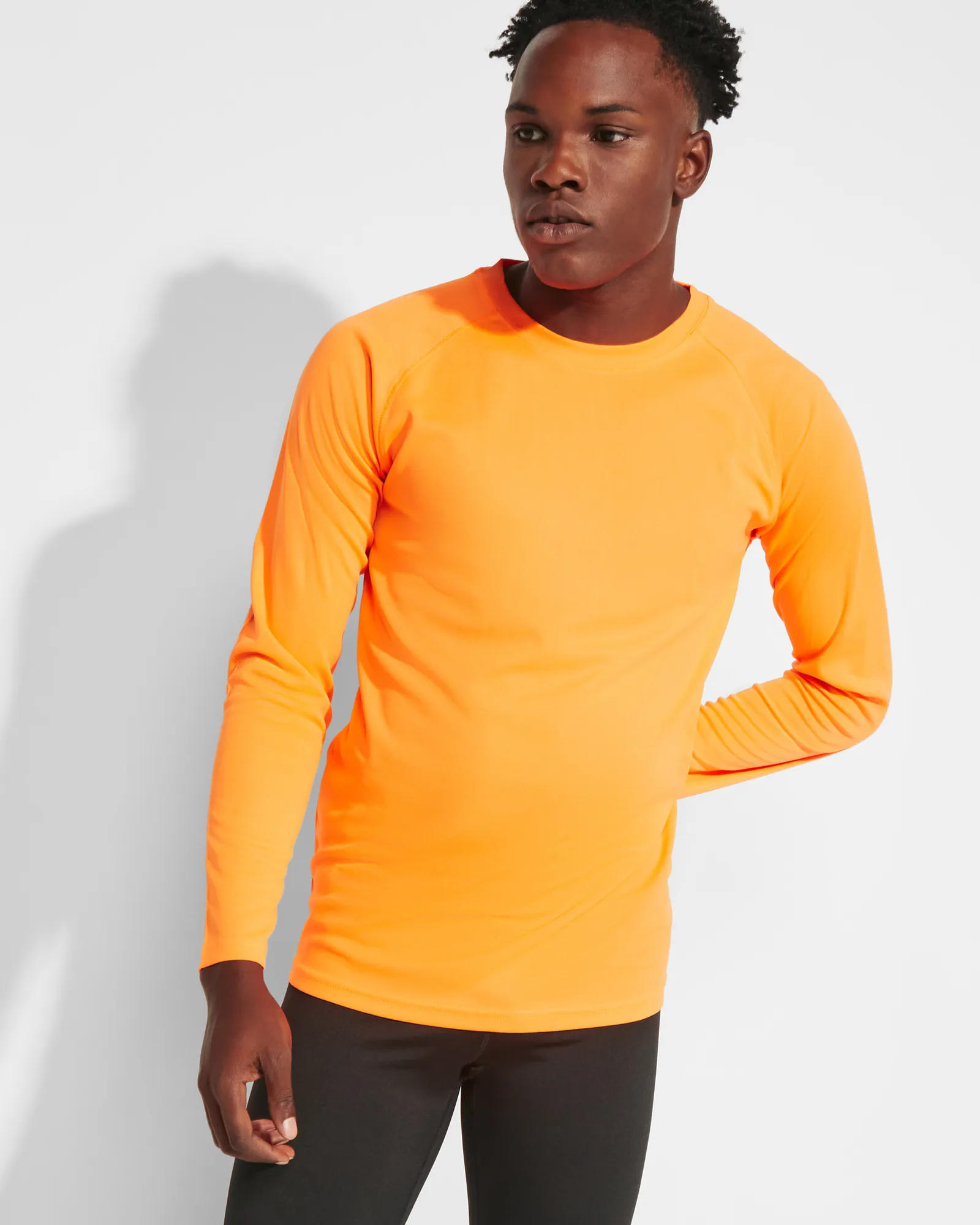 T-shirt tecnica Roly Montecarlo L/S, Arancione Fluo
