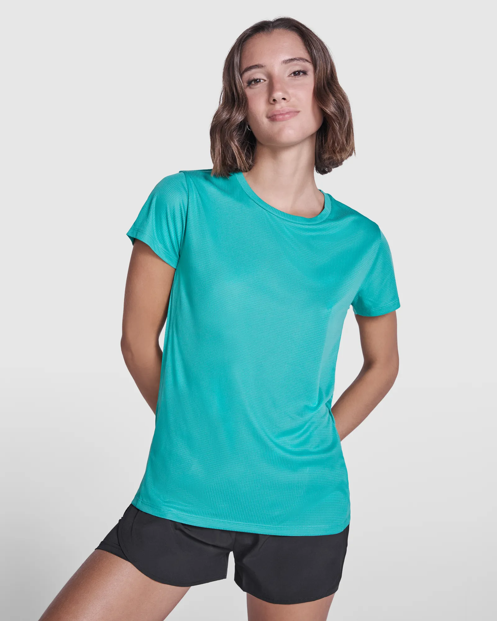 T-shirt tecnica Roly Estoril Woman, Jade, dettaglio 2