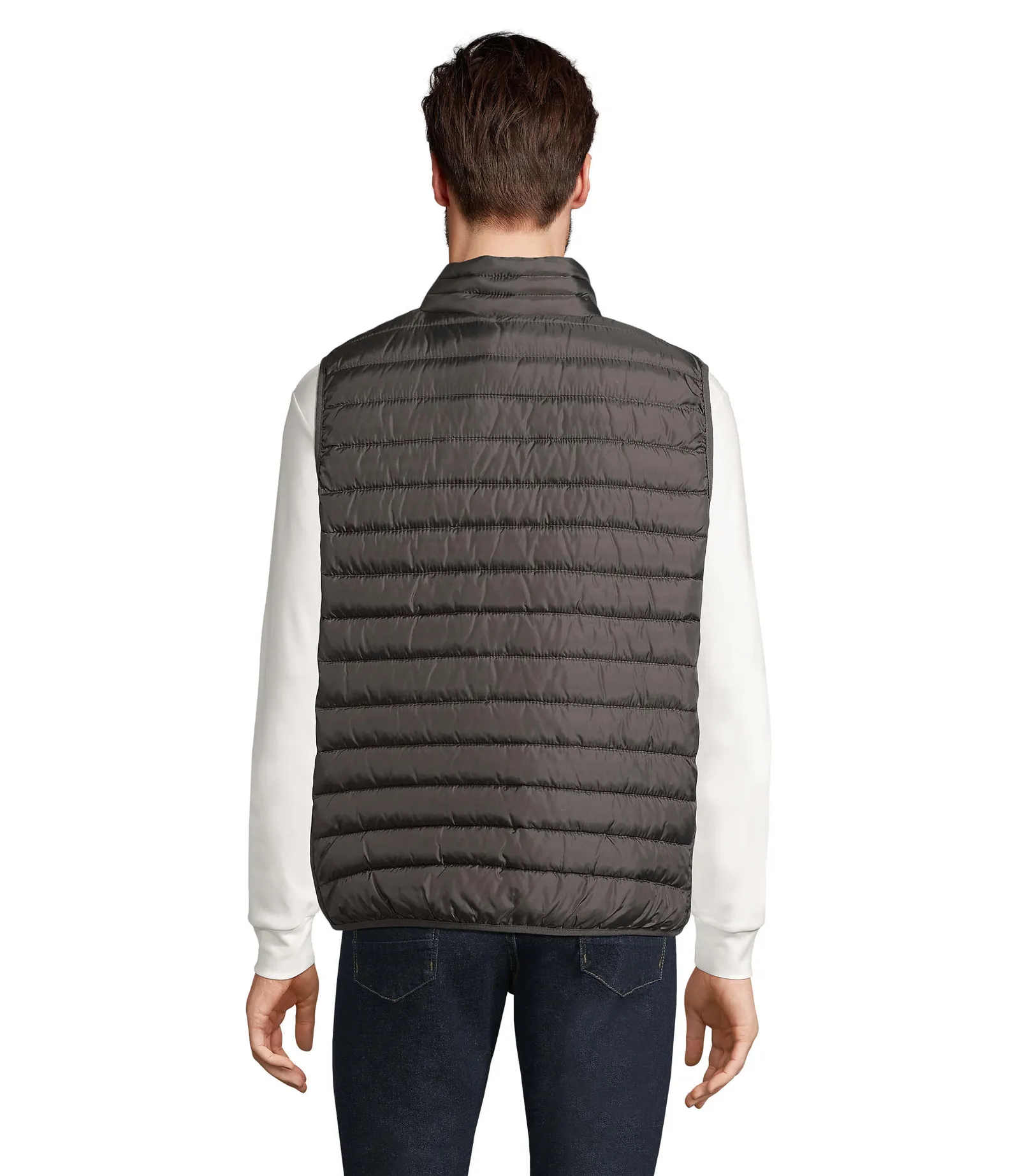 Gilet SOL'S Stream BW Men, Charcoal grey, su modello, retro