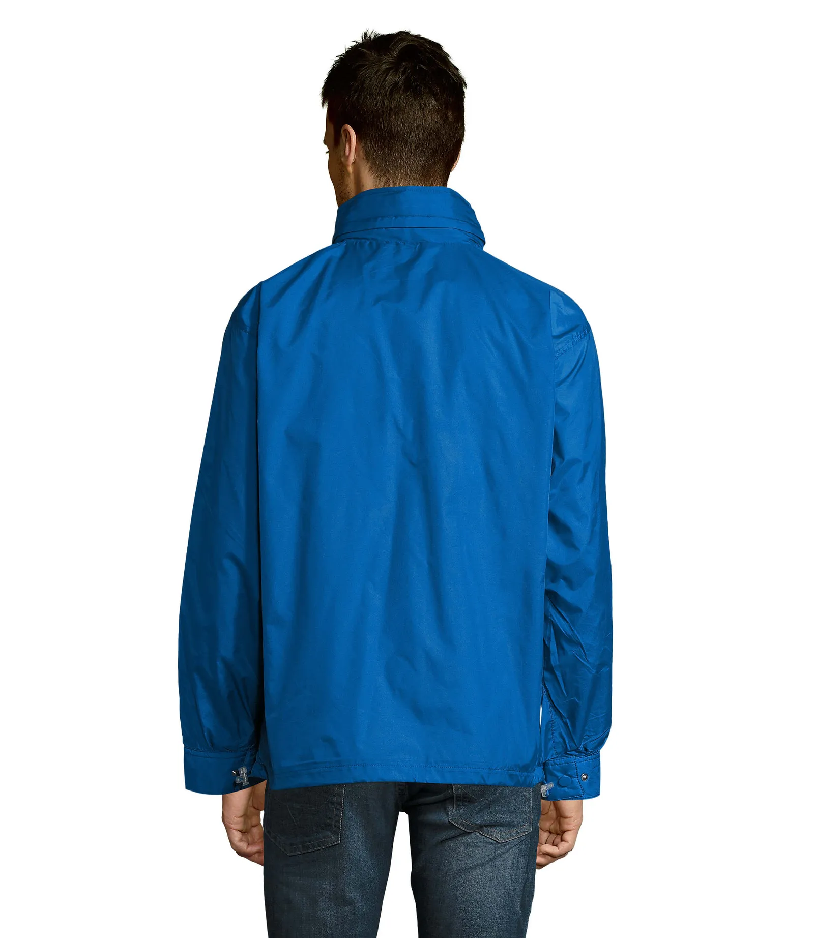 Giacca antivento SOL'S Mistral, Royal blue, su modello, retro