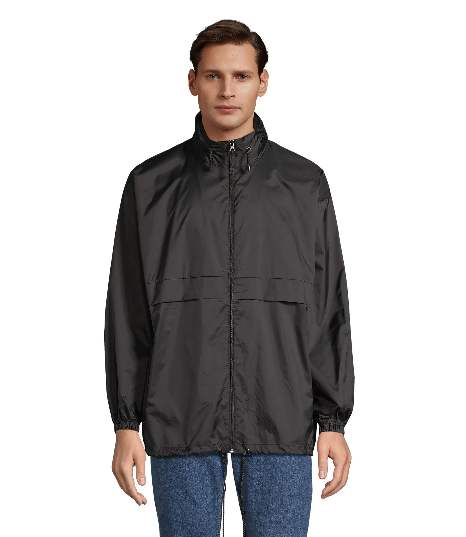 Giacca antivento SOL'S Surf, Black, su modello, fronte