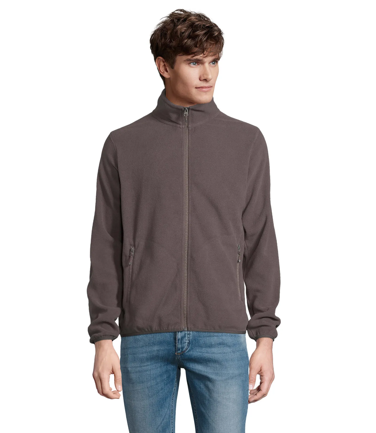 Pile SOL'S Factor Men, Charcoal grey, su modello, fronte