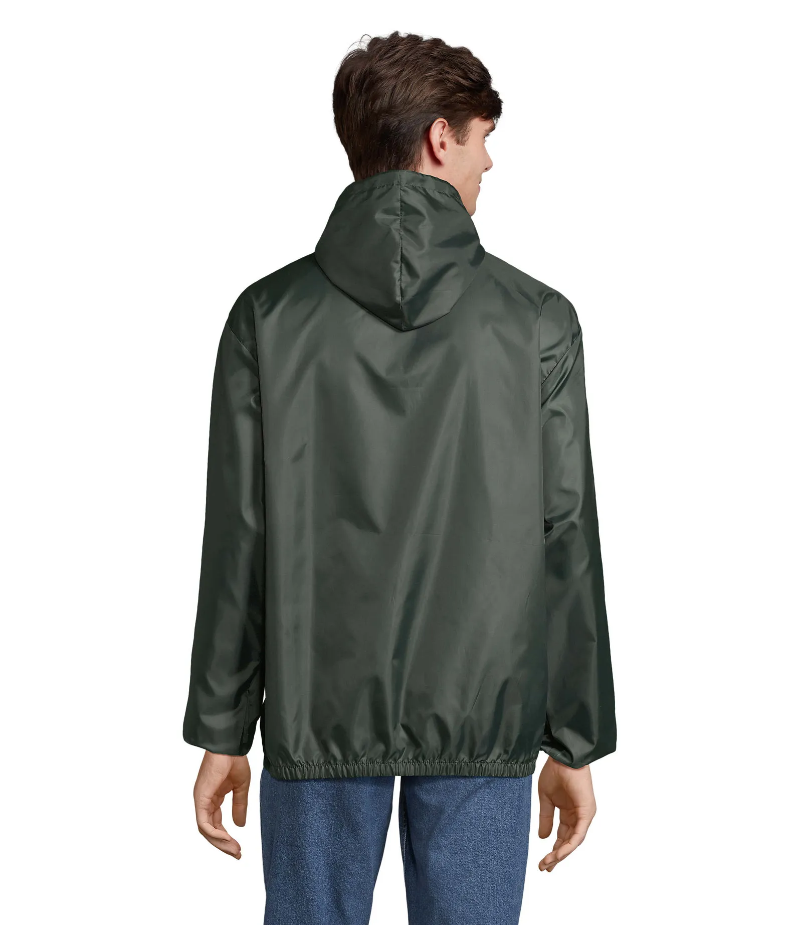 Giacca antivento SOL'S Shield, Forest green, su modello, retro