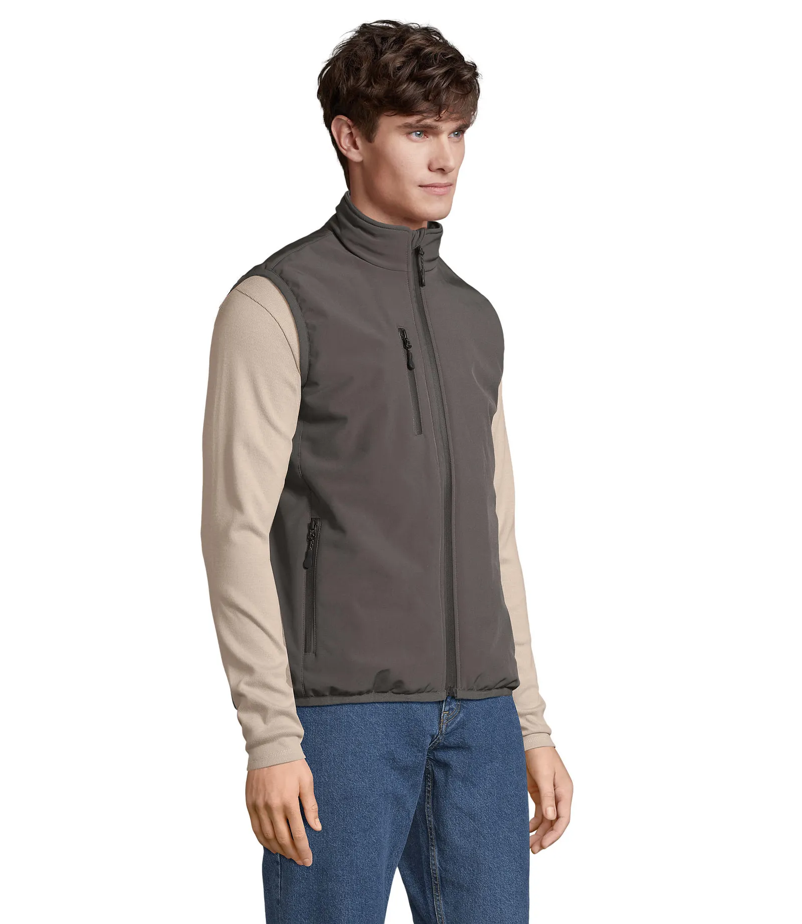Gilet SOL'S Falcon Padded BW, Charcoal grey, su modello, lato