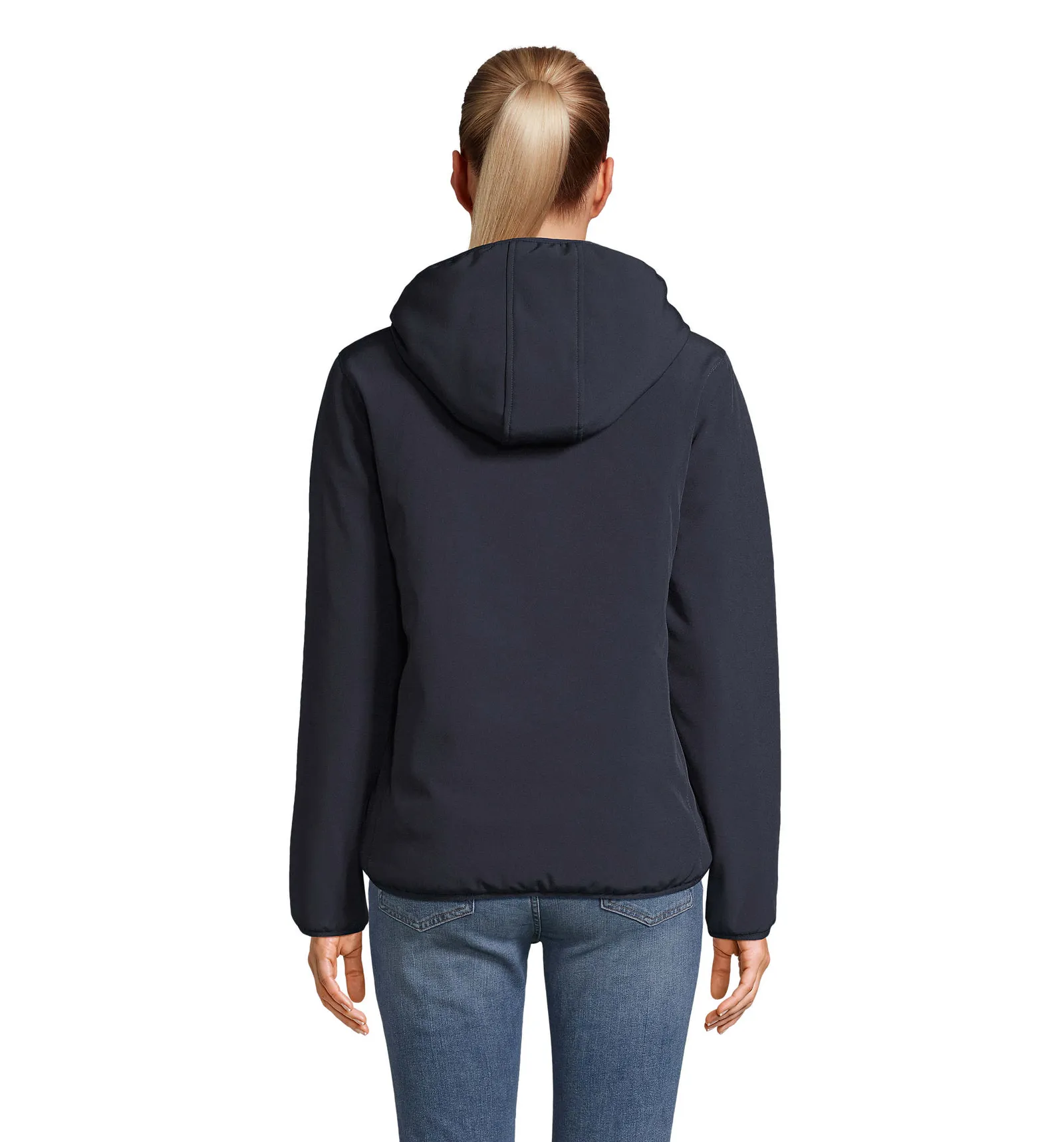 Softshell SOL'S Falcon Padded Women, Abyss blue, su modello, retro