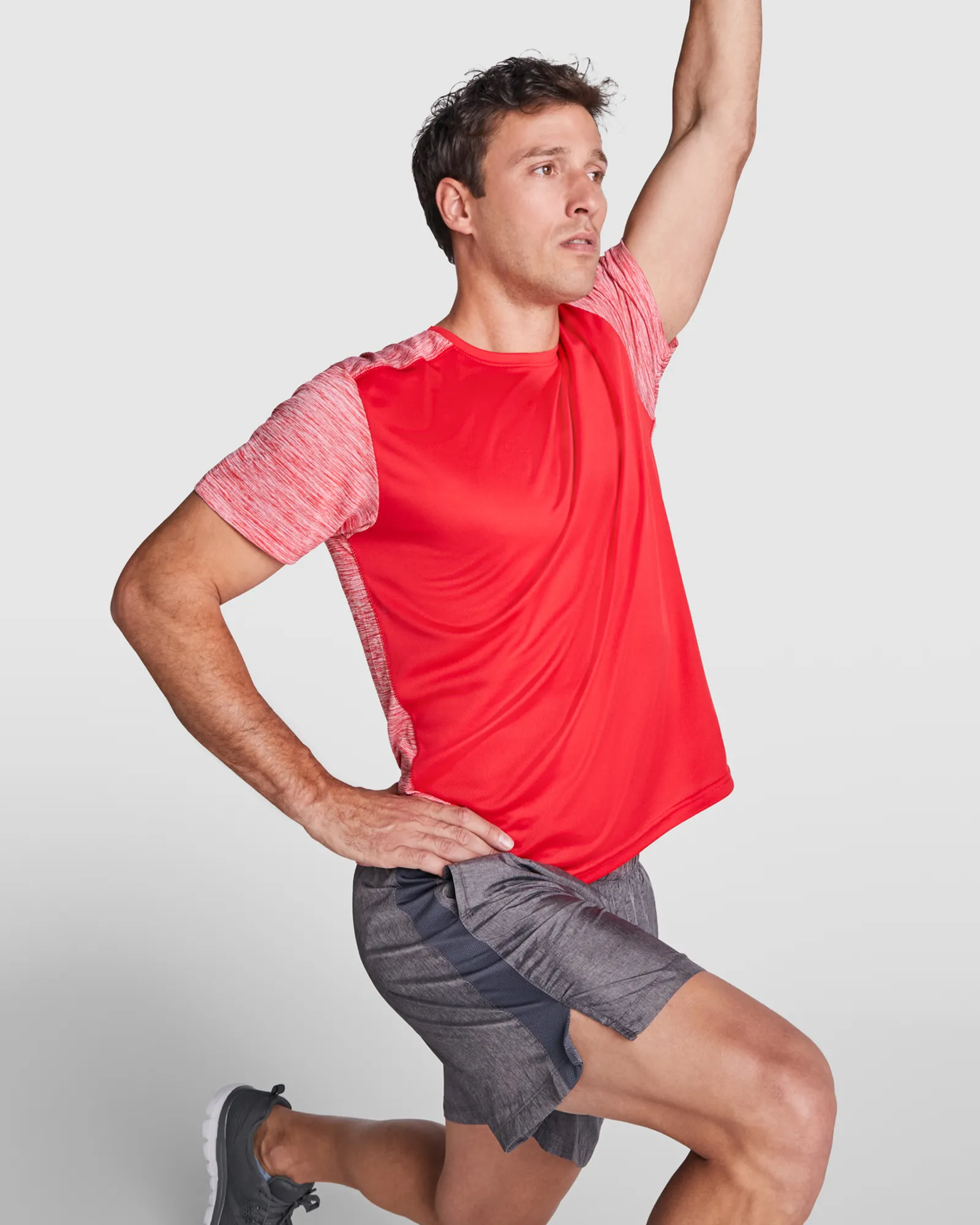 T-shirt tecnica Roly Zolder, Rosso/Rosso Vigorè, dettaglio