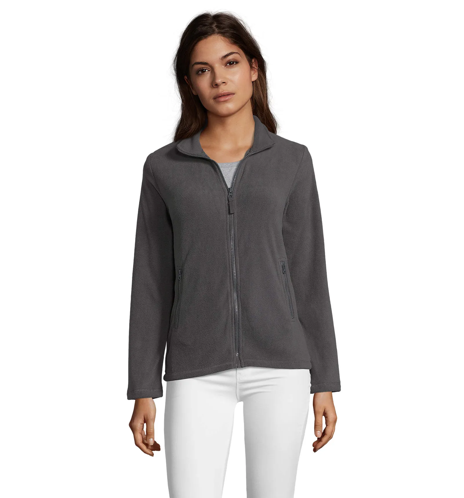 Pile SOL'S Norman Women, Charcoal grey, su modello, fronte