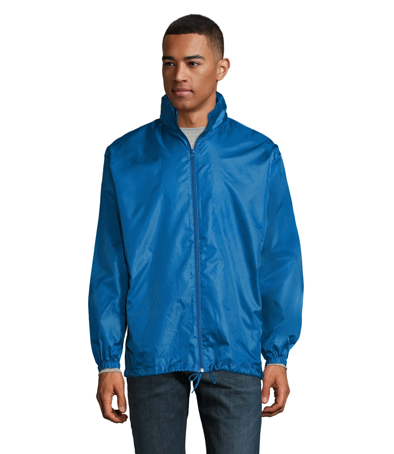 Giacca antivento SOL'S Shift, Royal blue, su modello, fronte